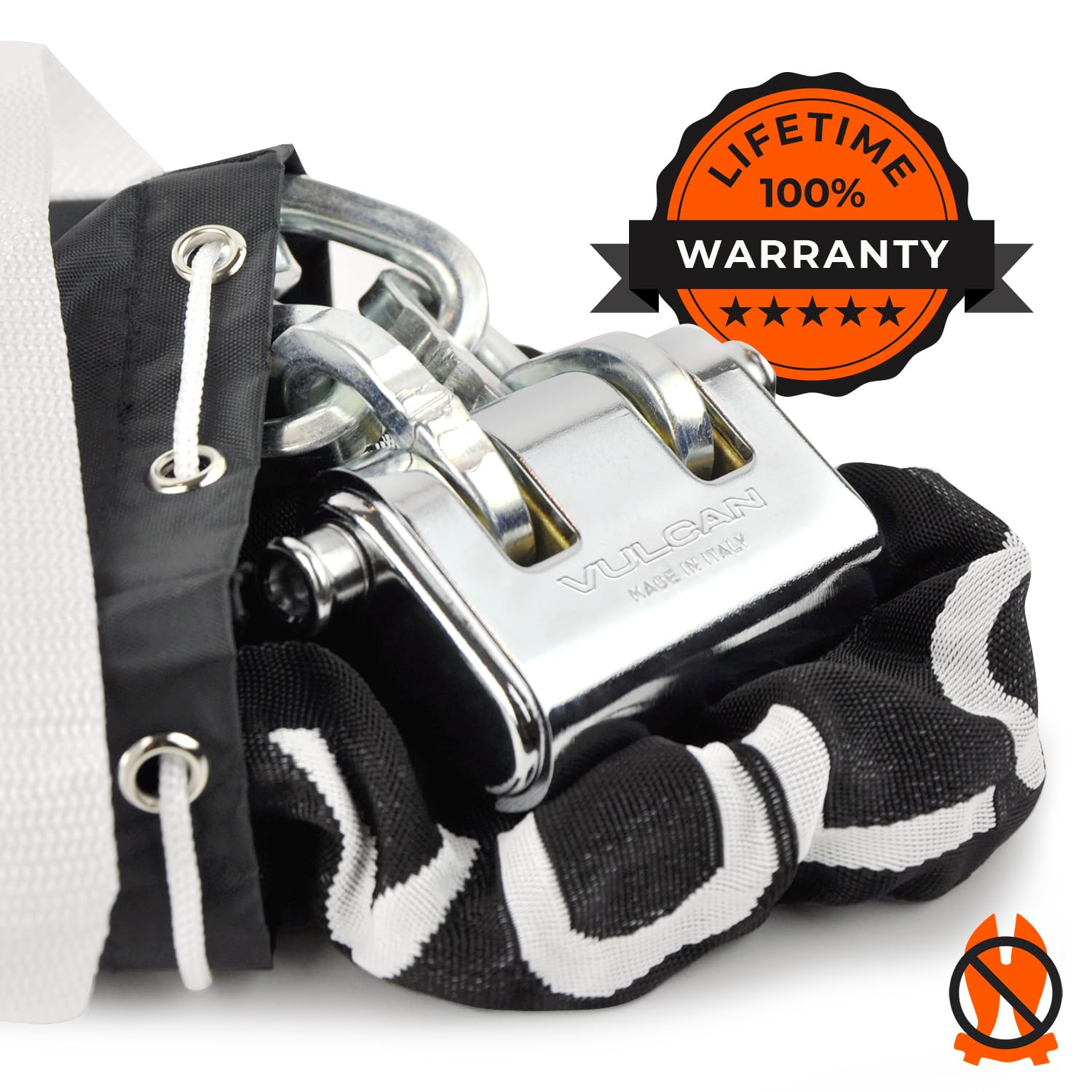 VULCAN Heavy Duty Security Chain & Lock Kit - 3/8 Inch x 9 Foot Case-Hardened Steel - Bolt Cutter Resistant - for Motorcycle, Bicycle, Gate & Outdoor Equipment Protection