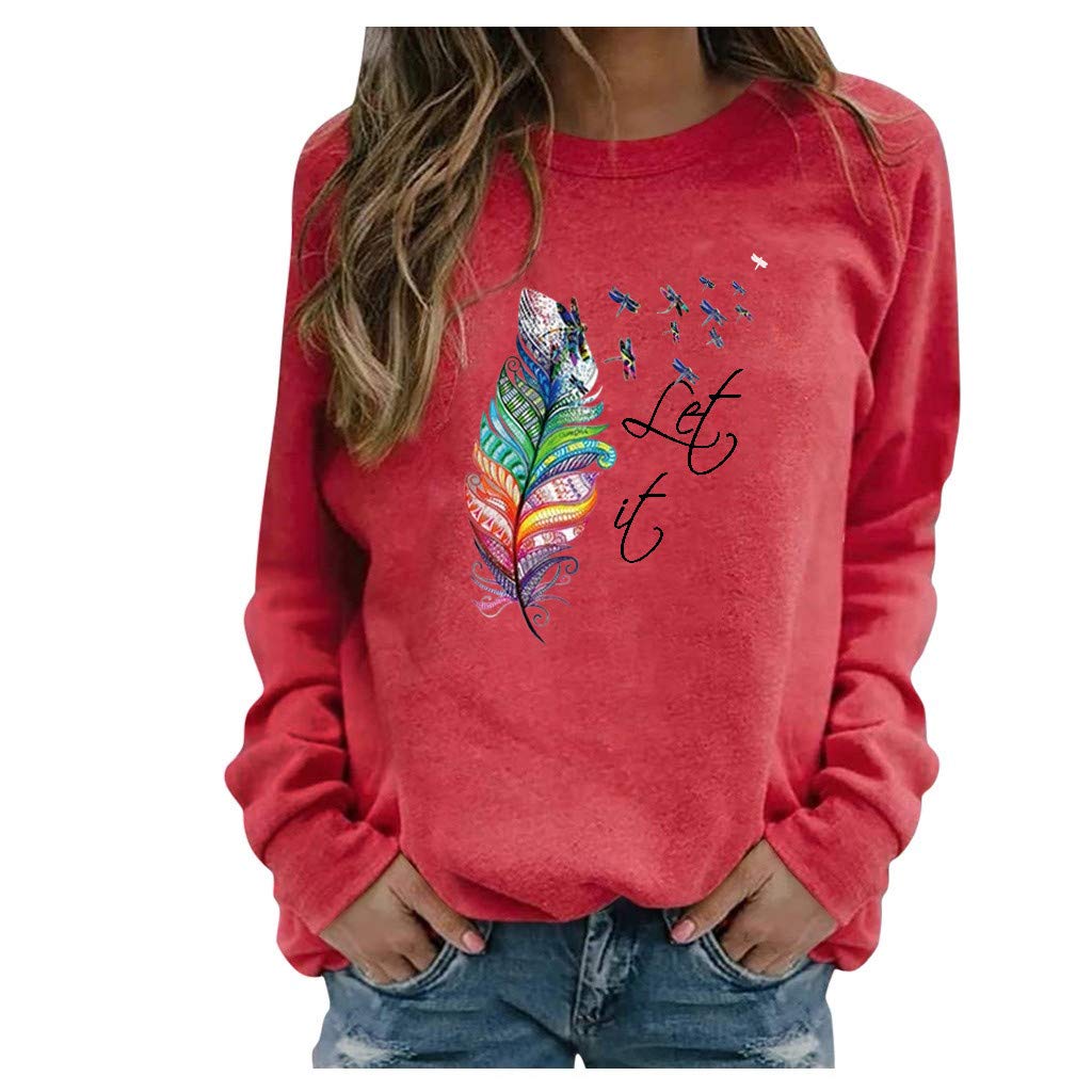 AODONG Women's Casual Long Sleeve Sweater - Soft Feather Pullover Sweatshirt in Multiple Colors | Cozy Fall & Winter Fashion for Daily Wear, Office, and Outdoor Activities