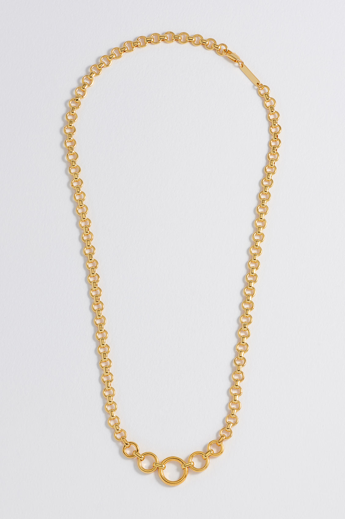 Elegant Graduated Round Link Chain Necklace for Women - Perfect for Layering, Everyday Wear & Special Occasions