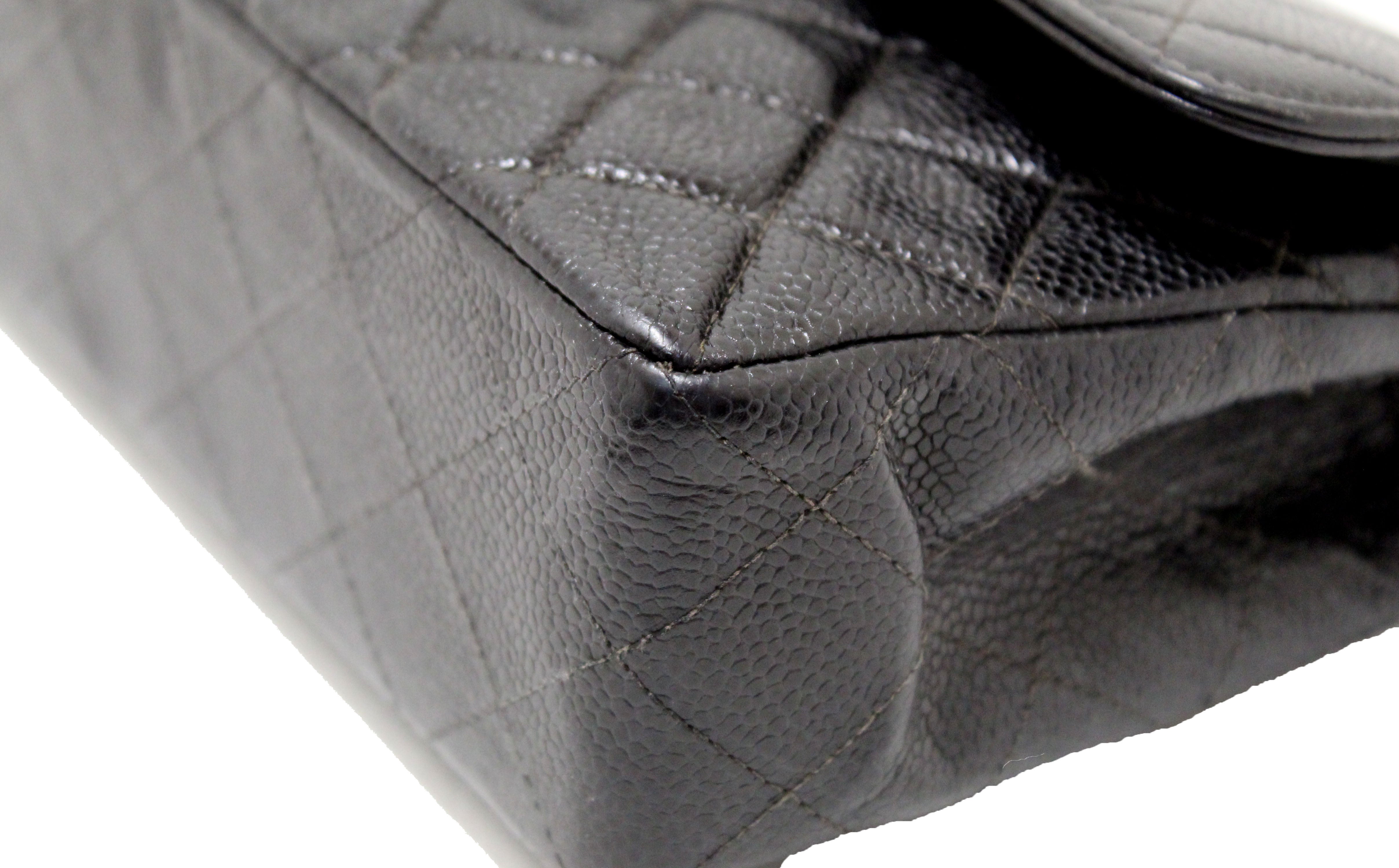 Authentic Chanel Classic Black Caviar Leather Medium Double Flap Bag - Luxury Designer Handbag for Women, Perfect for Work, Evening Events & Special Occasions