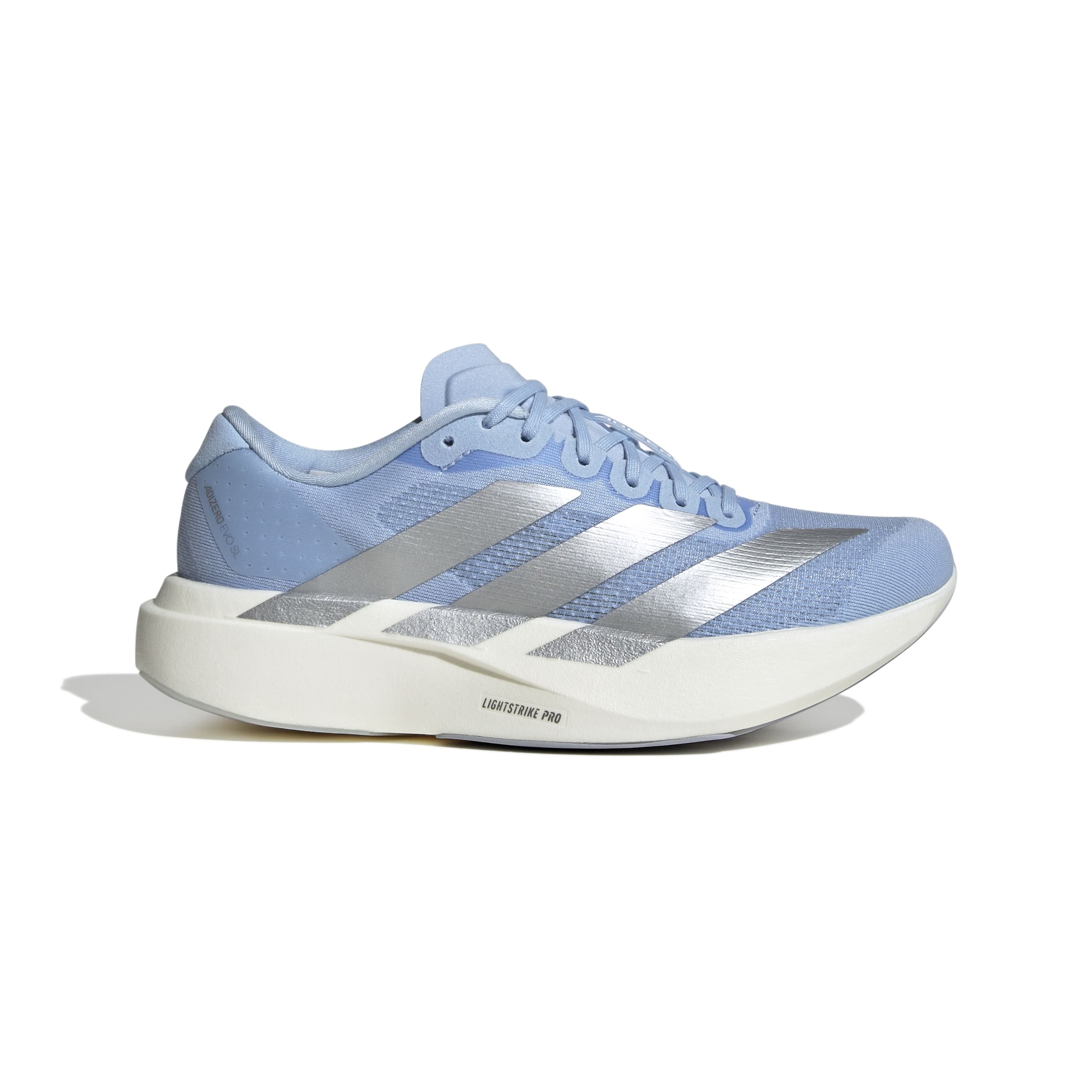 Women's Adidas Adizero Evo SL Running Shoes - Lightweight & Breathable for Marathon Training (Global Blue/Silver Metallic/Footwear White) | Perfect for Road Running, Gym Workouts & Daily Jogging
