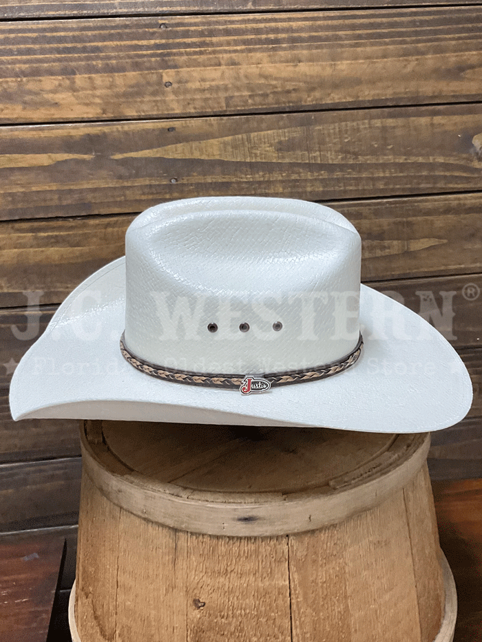 Justin JS1156MRGN40 10X Morgan Straw Cowboy Hat Ivory - Western Style Hat for Men & Women, Perfect for Rodeo, Country Music Festivals & Outdoor Adventures