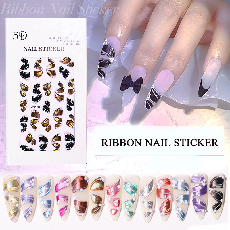3D Multicolor Nail Art Stickers - Self-Adhesive Nail Decals for DIY Manicure, Perfect for Parties, Weddings, and Special Occasions