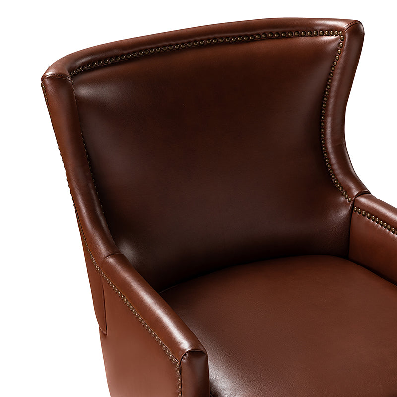 Mid Century Modern Vegan Leather Accent Armchair - Aurelia Stylish Lounge Chair for Living Room, Office & Reading Nook