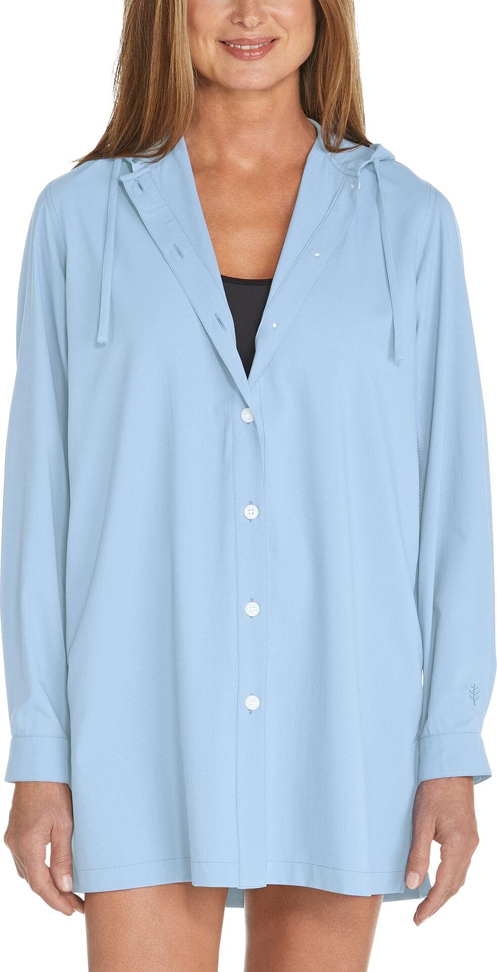 Coolibar UPF 50+ Women's Sun Protective Beach Shirt - Long Sleeve UV Protection Swim Cover Up for Swimming, Surfing & Outdoor Activities
