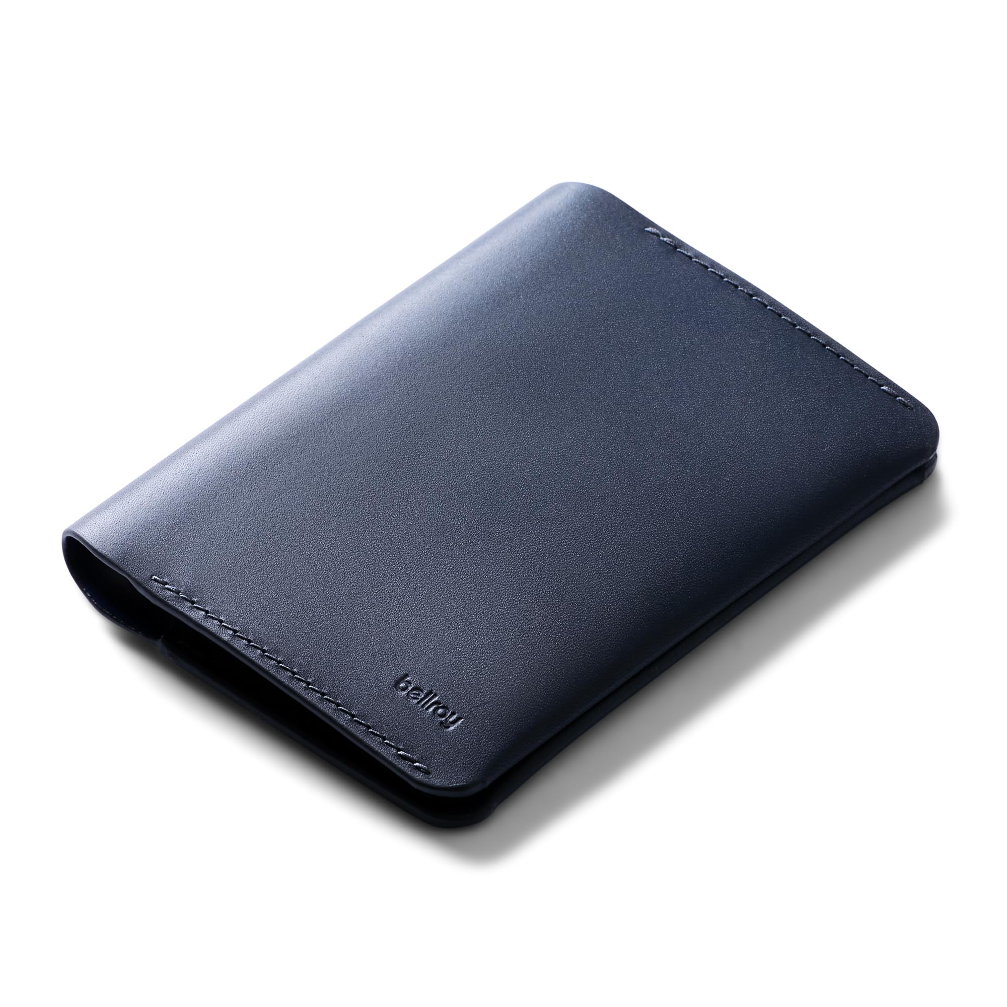 Bellroy Slimline Passport Cover - RFID Blocking Travel Wallet with Card Slots & Cash Pocket | Navy Blue Leather Document Holder for International Trips & Business Travel