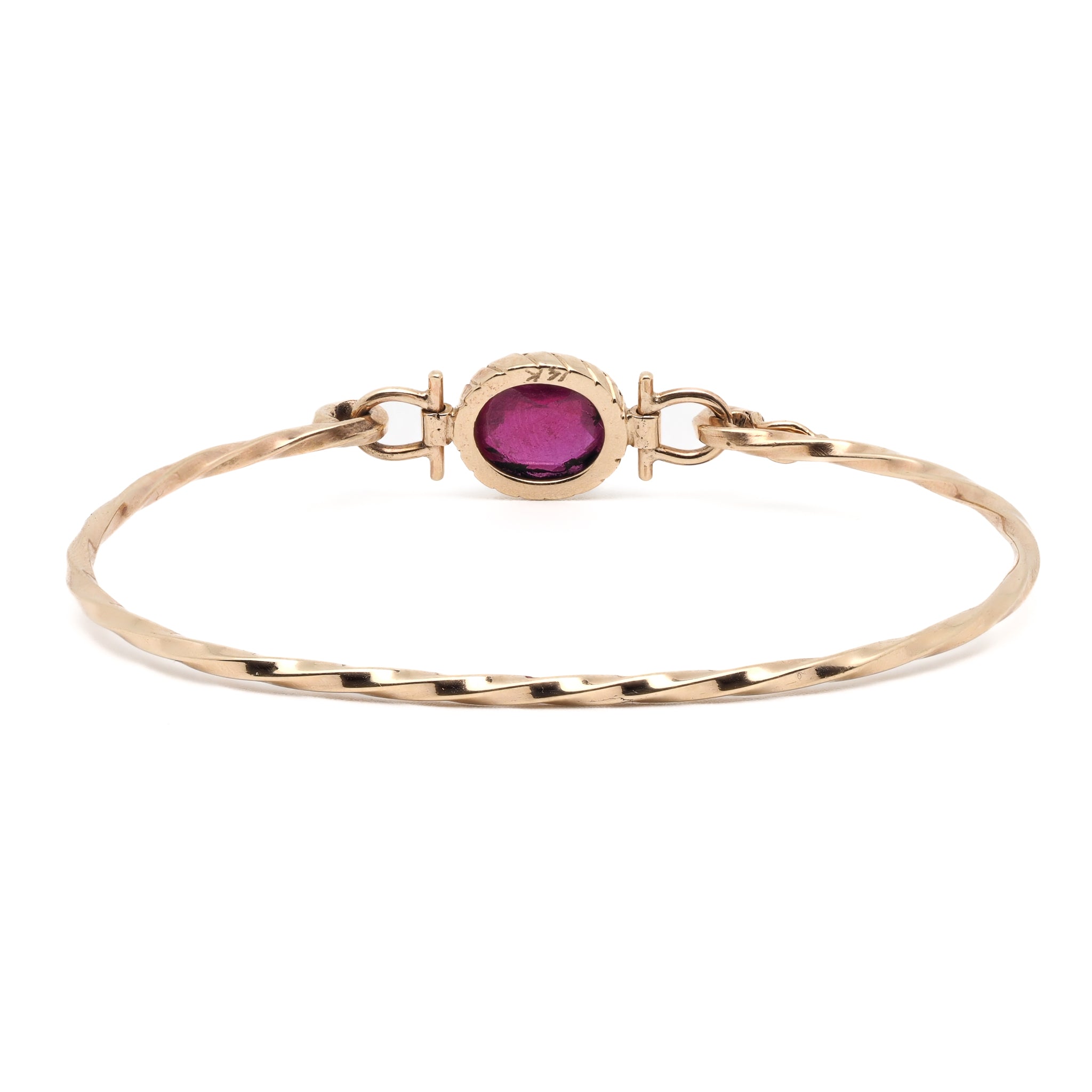 18K Gold Ruby Bangle Bracelet for Women - Elegant Stackable Jewelry Gift for Birthday, Anniversary & Valentine's Day - Perfect for Parties, Weddings & Special Occasions