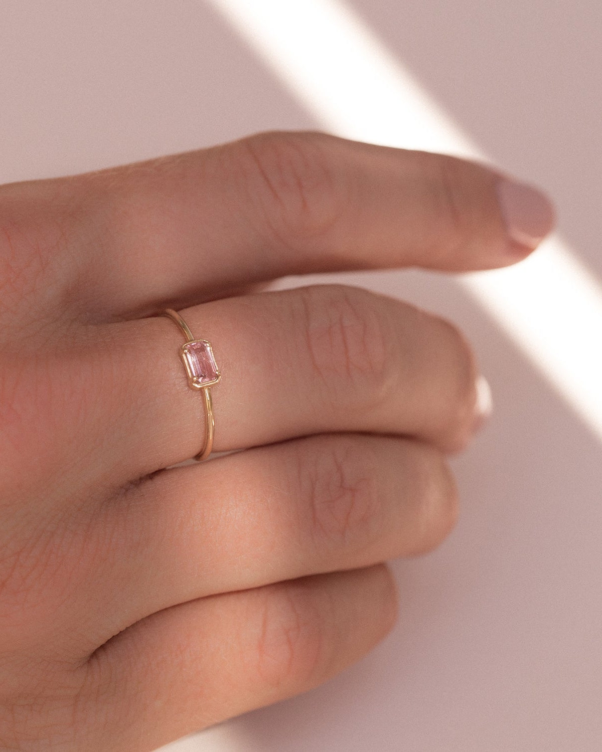 14K Gold Pink Tourmaline Esme Ring - Elegant Gemstone Jewelry for Women, Perfect for Engagement, Anniversary & Special Occasion Gifts