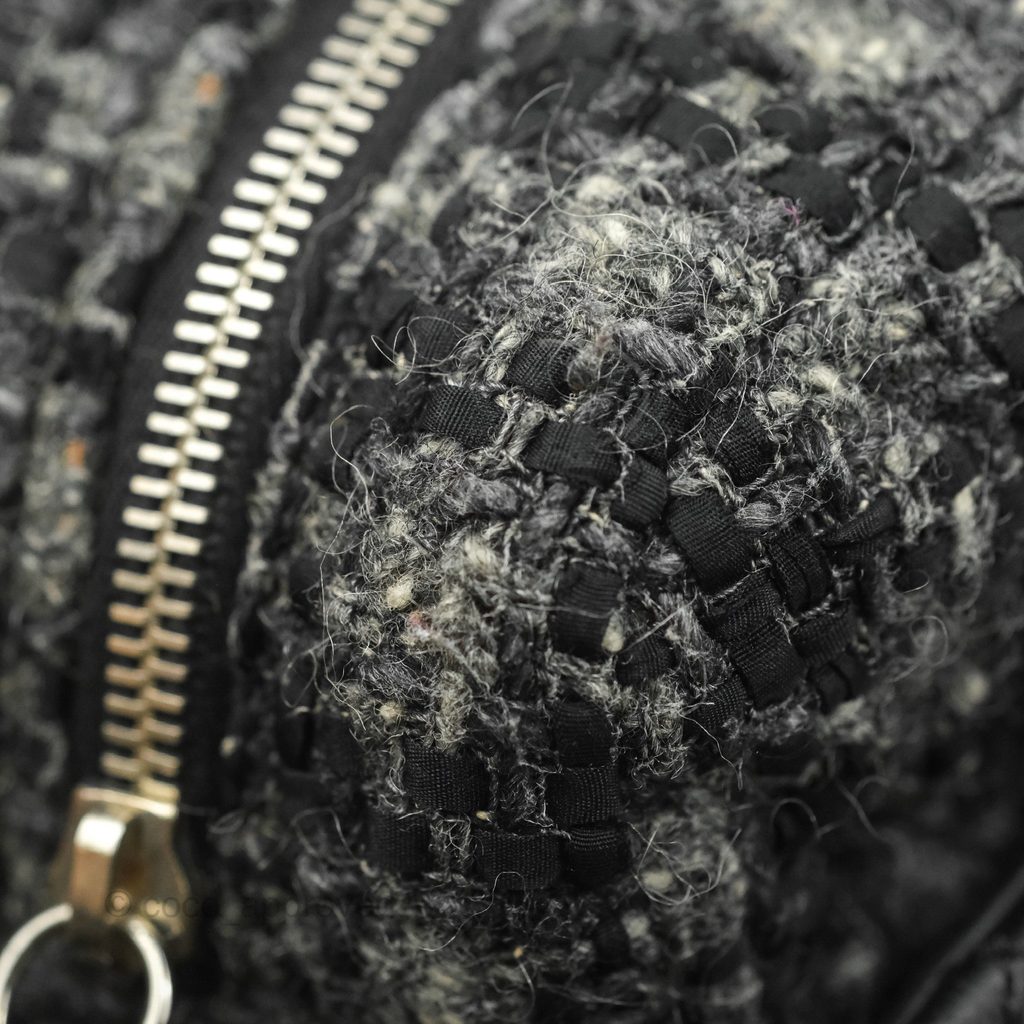 Chanel Black Glazed Calfskin & Tweed Bowling Bag with Silver Hardware - Luxury Designer Handbag for Women, Perfect for Work, Travel and Evening Events