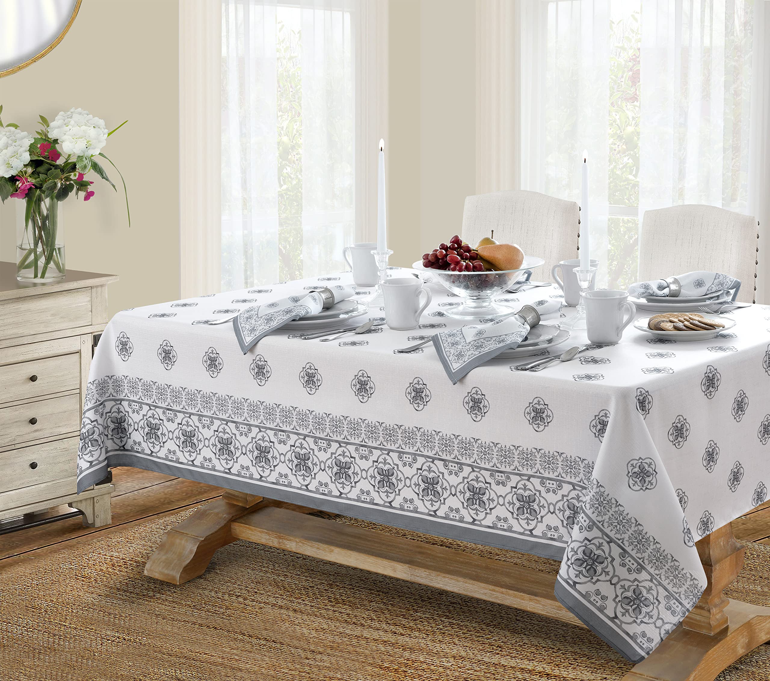 Newbridge Mykonos Grey Mediterranean Table Runner - 13