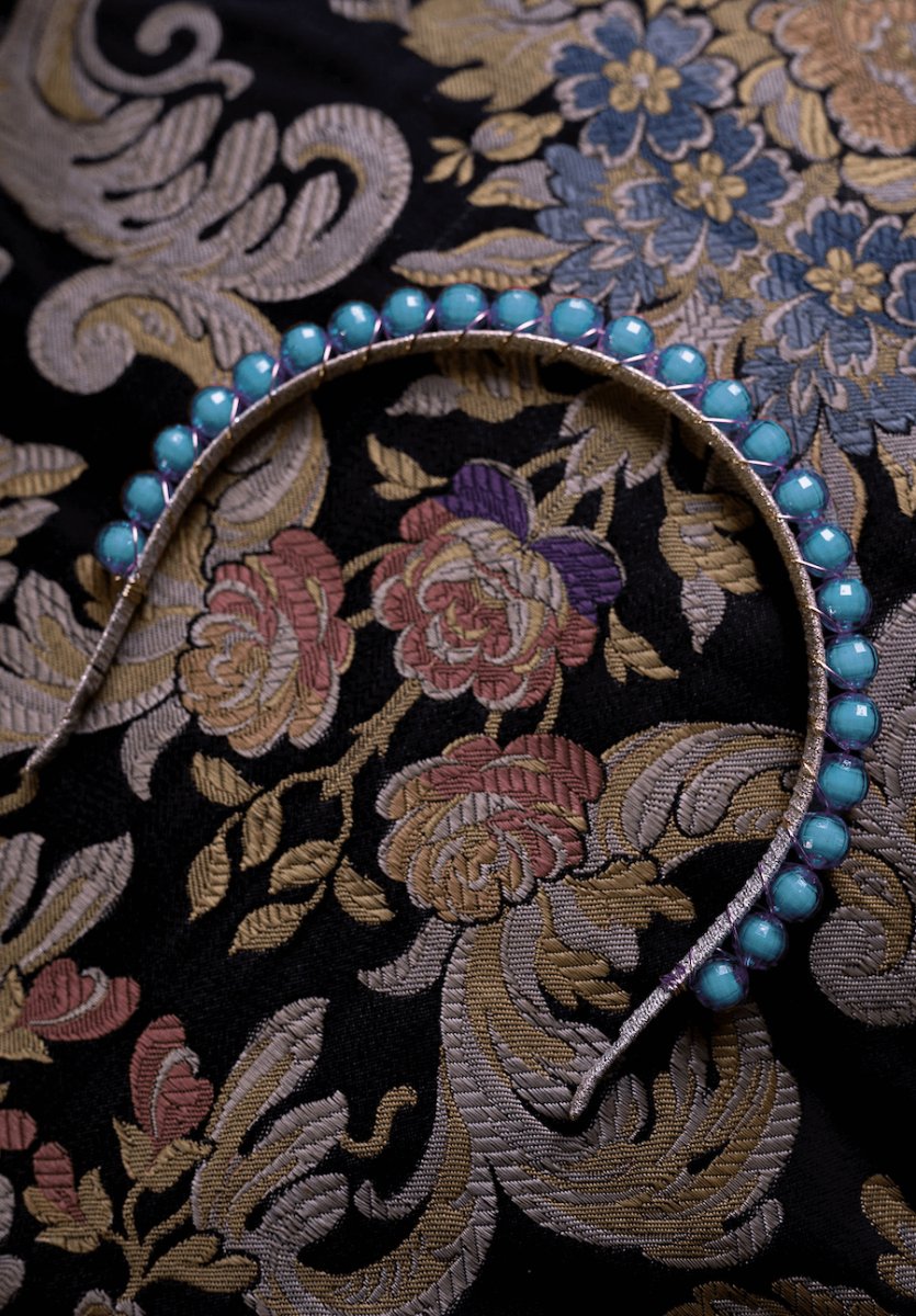 Chloe Beaded Headband for Women - Stylish Blue Hair Accessory for Parties, Weddings & Everyday Wear