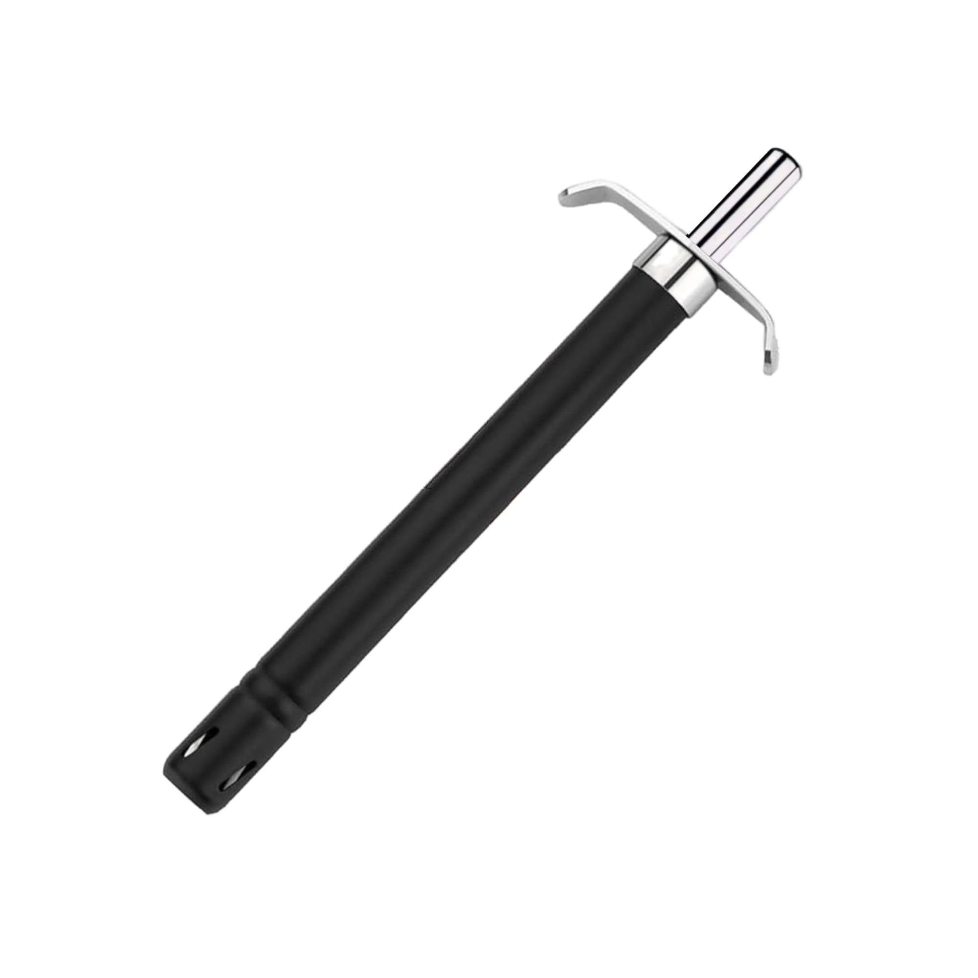 Premium Stainless Steel Gas Lighter for Kitchen - Long Reach Ergonomic Handle, Safe Ignition for Gas Stoves, Perfect for Home Cooking & Restaurant Use (Silver/Black) - Ideal for Grilling, Camping & Outdoor Activities