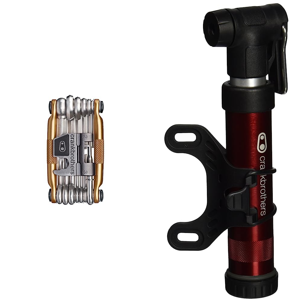 19-in-1 Multi Tool with Gold & Gem Hand Pump - Compact Red Design for Camping, Hiking, and Outdoor Survival Gear
