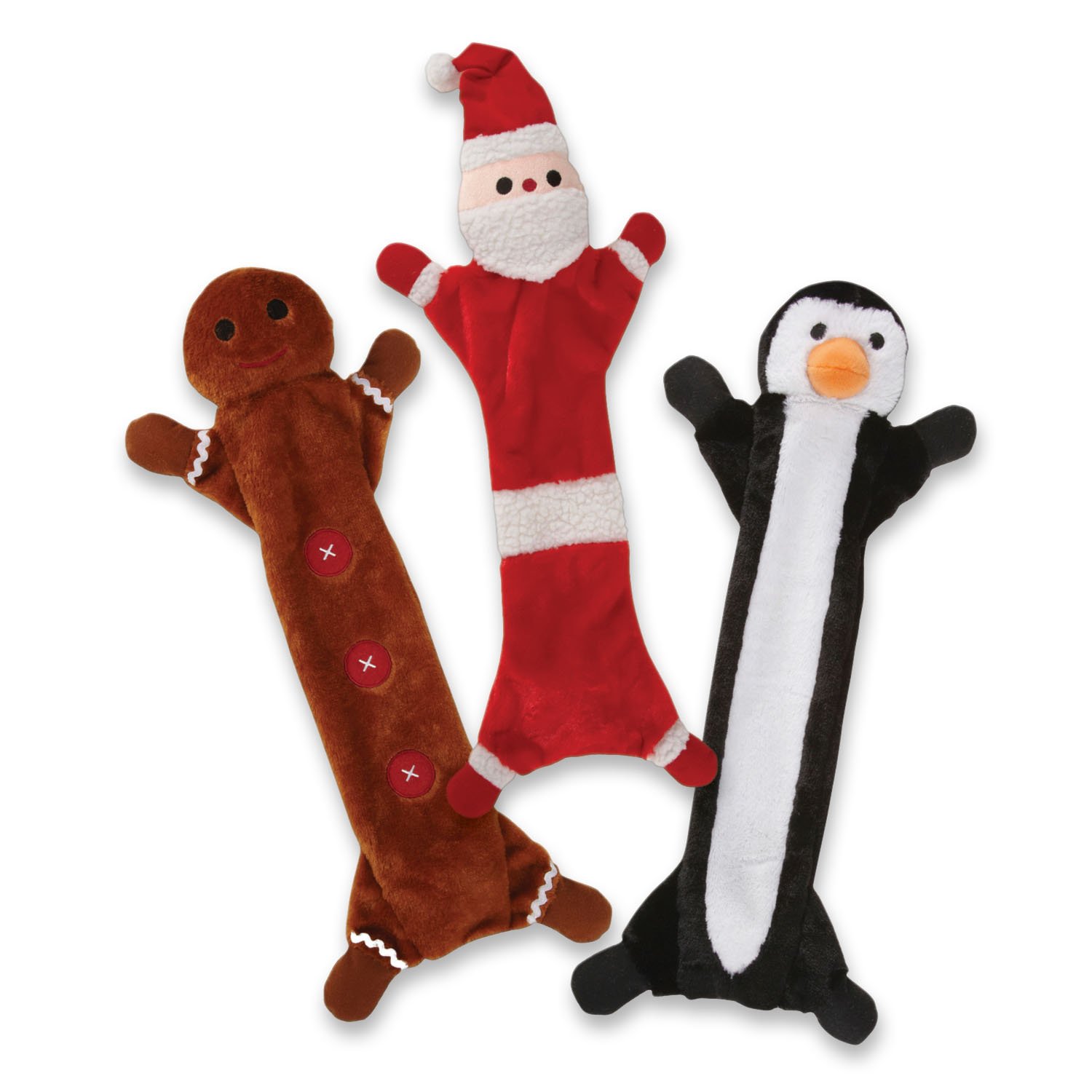 Zanies Festive Unstuffies Dog Toys - 22 Inch Santa Plush Chew Toy for Large Dogs | Durable & Safe Christmas Pet Gift for Playtime & Cuddling