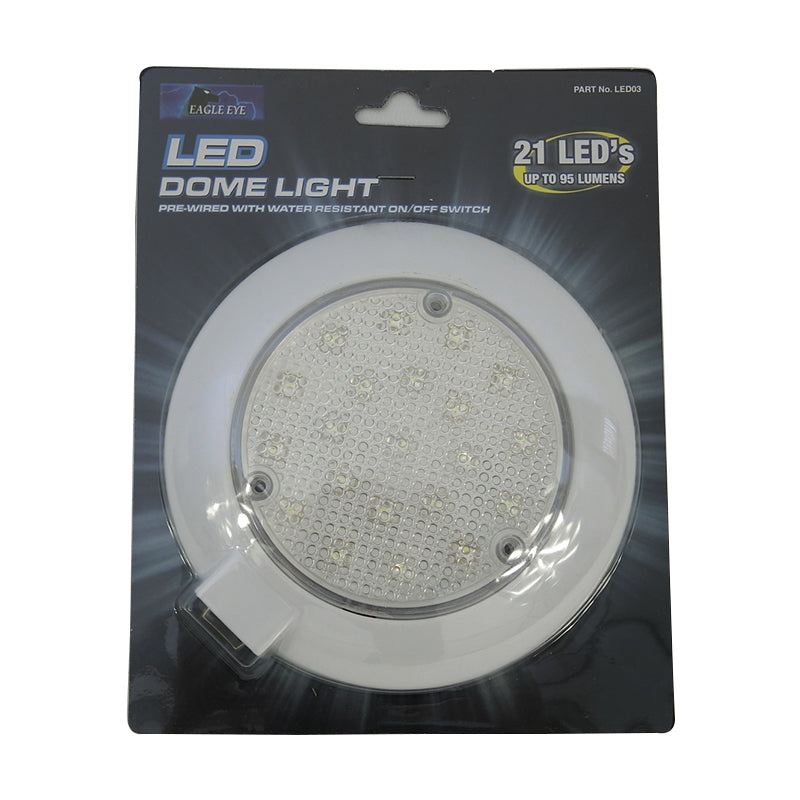 21 LED Dome Light for Caravan & Reading - 150mm with Switch (LED03) - Perfect for Camping, Travel & Nighttime Reading
