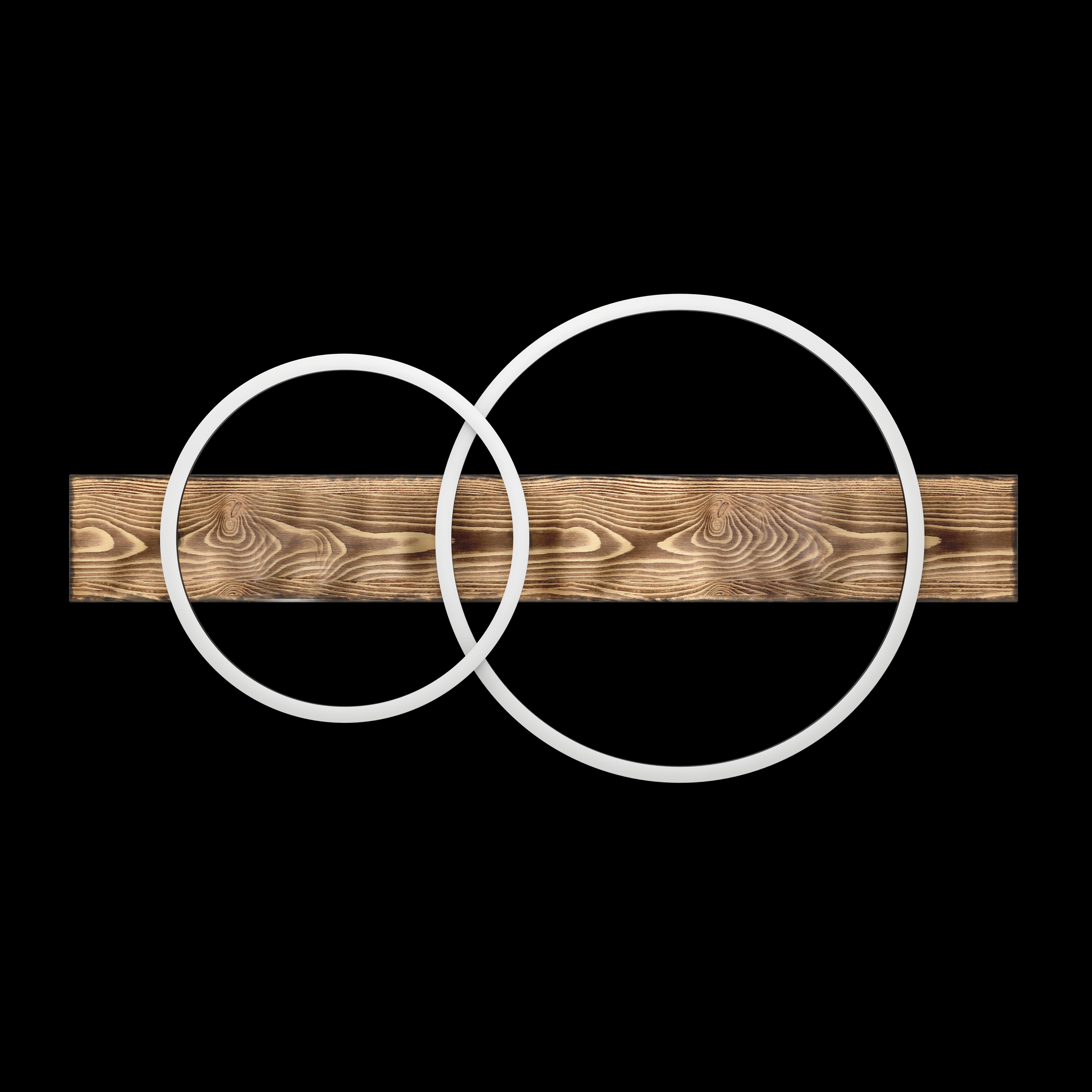 Eglo Boyal Rustic Wood 2-Light Circular LED Flush Mount Ceiling Fixture - Perfect for Farmhouse, Kitchen, and Bedroom Lighting