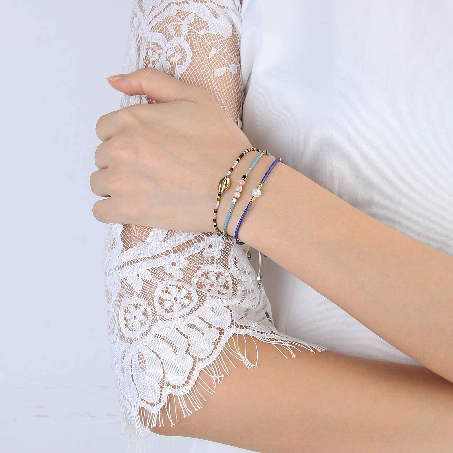 Adjustable Agate Bead Bracelet for Women - Trendy Friendship Jewelry Gift, Handmade Stretchable Beads, Perfect for Daily Wear & Special Occasions