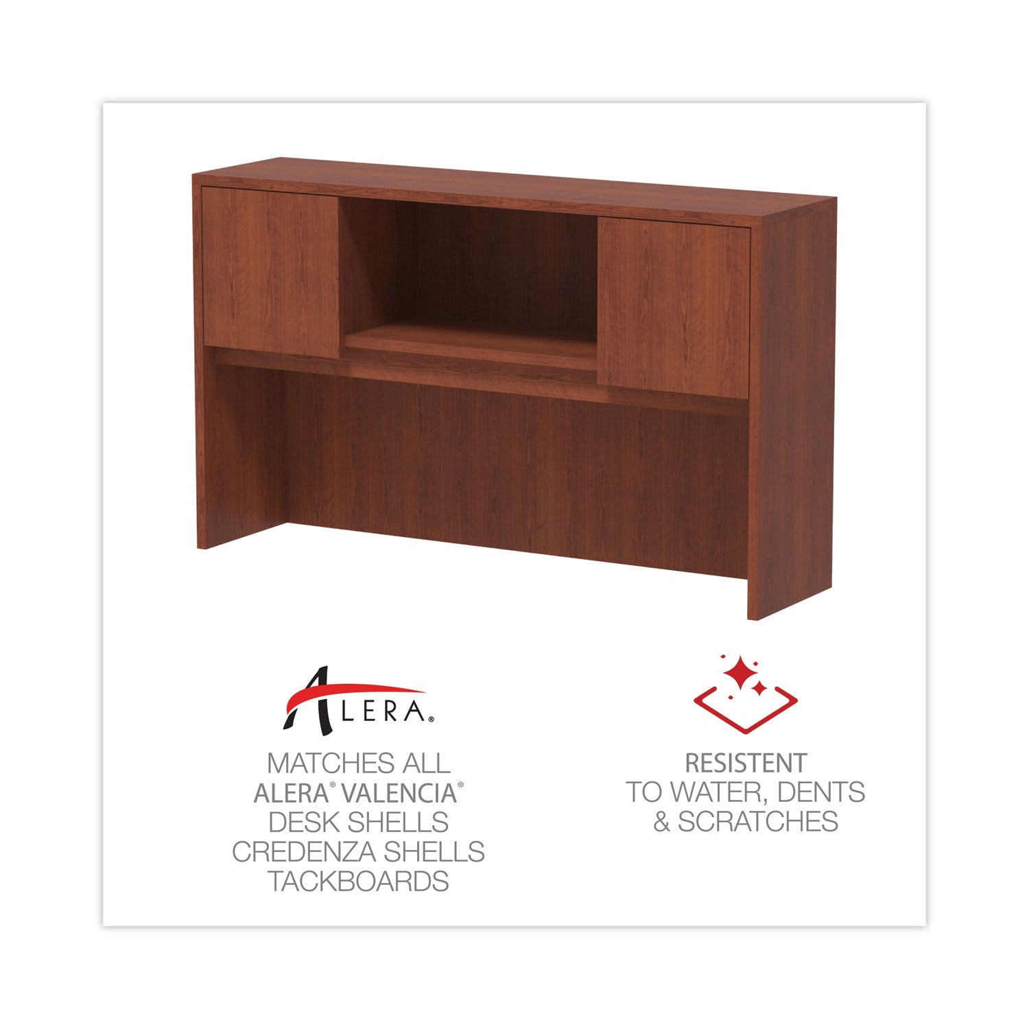 Alera Valencia Series Hutch with Doors - 4 Compartment Storage Cabinet, 58.88