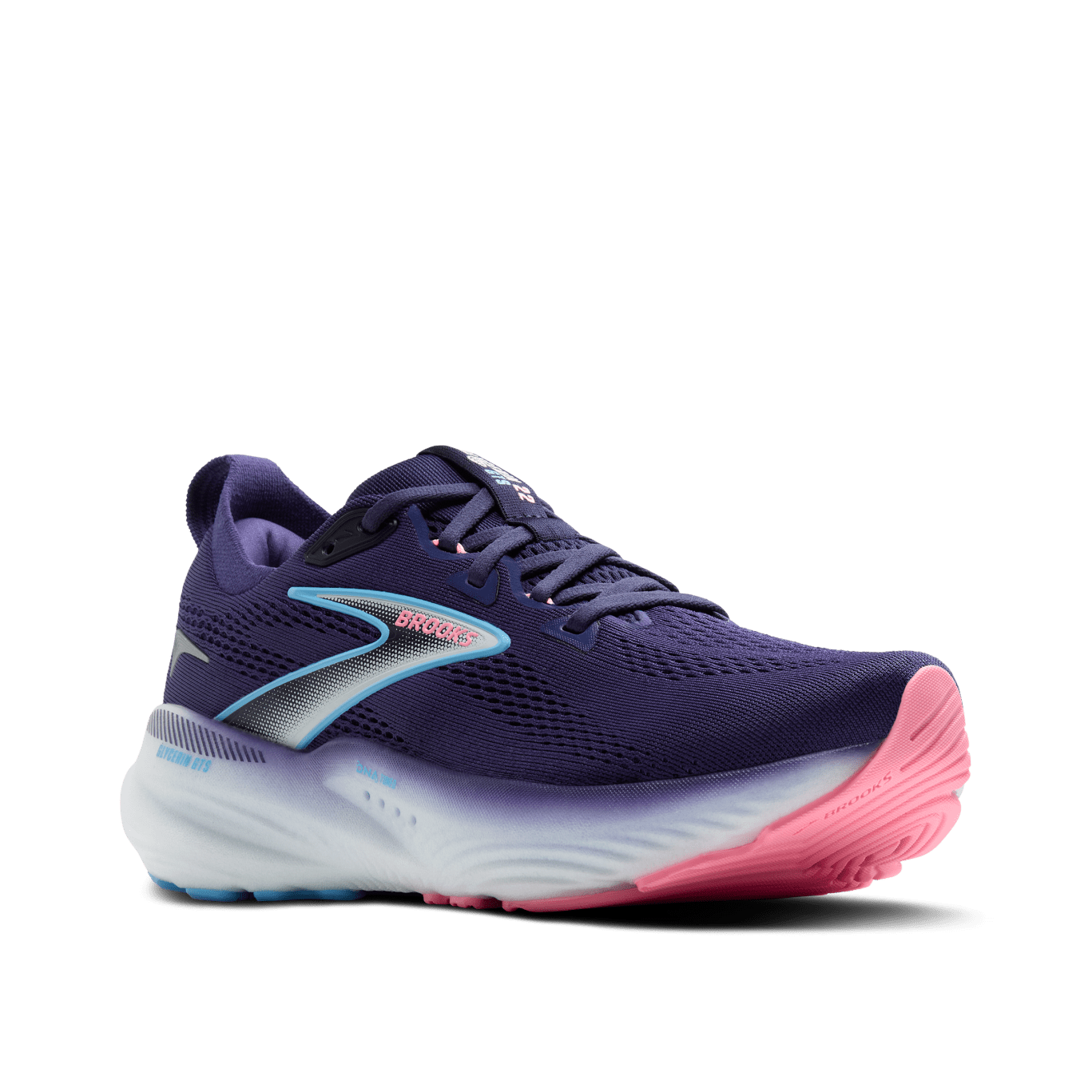 Brooks Glycerin GTS 22 Women's Running Shoes (B Width) - Blue Ribbon/Peacoat/Dianthus | Cushioned Support for Long Distance & Marathon Training | Road Running & Gym Workouts