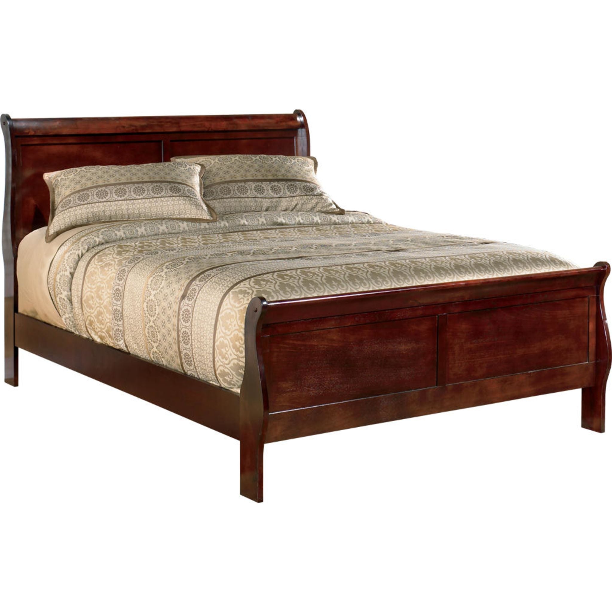 Alisdair 5-Piece Queen Sleigh Bedroom Set in Dark Brown - Complete Bed Frame, Nightstands & Dresser for Elegant Master Bedroom Decor