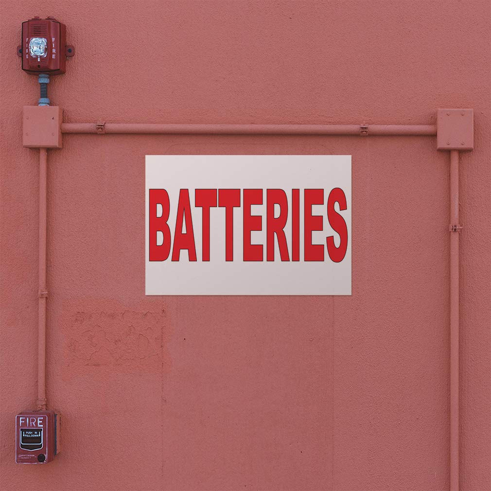 Industrial Vinyl Safety Sign Decal Stickers - Multiple Sizes (24x18 Inches) for Batteries & Red A Warning Labels - Perfect for Business, Warehouse & Hazardous Area Safety Marking