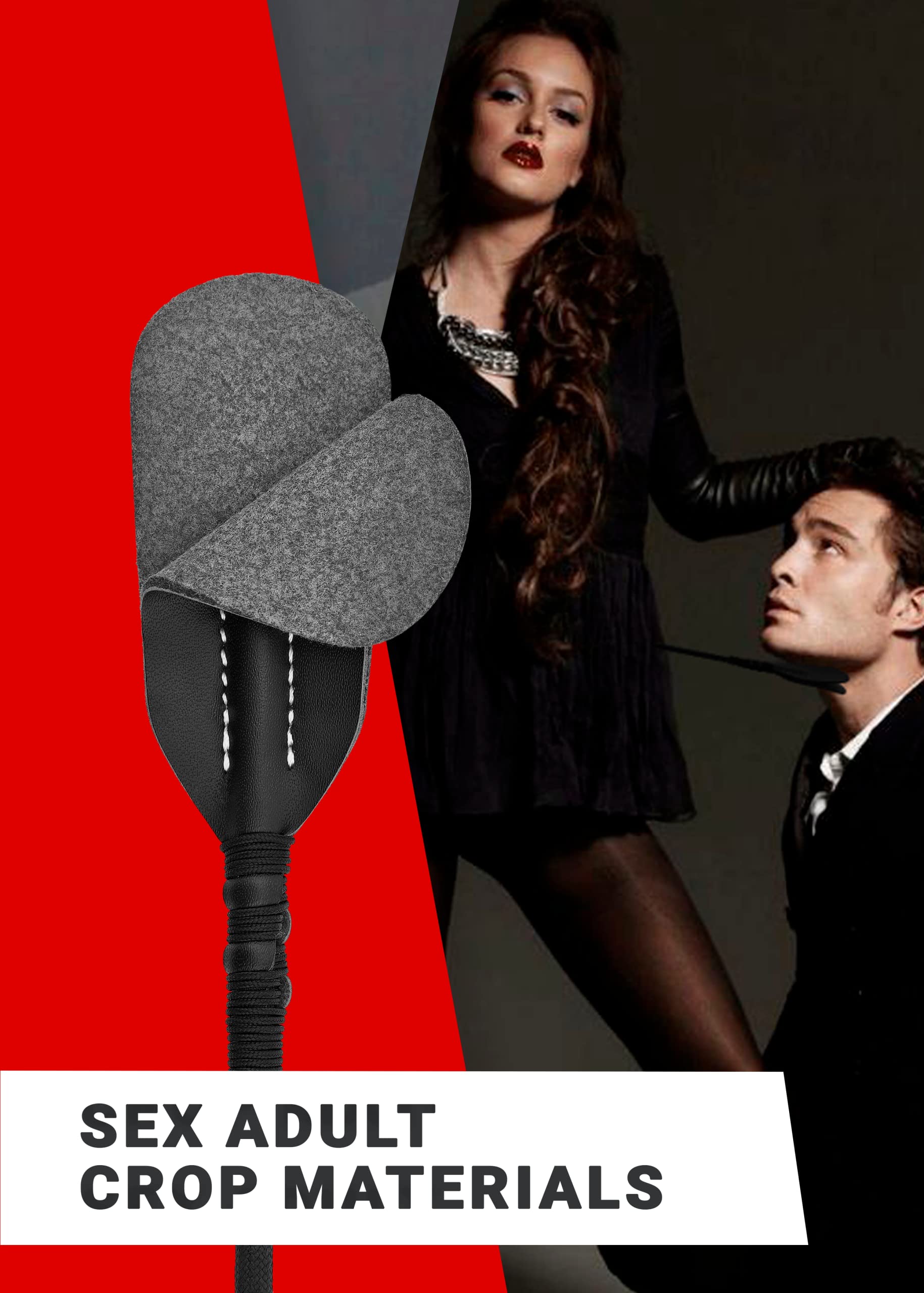 18 Inch BDSM Spanking Paddle - Leather Riding Crop for Adult Play, Fetish & Sensual Spanking | Perfect for Couples, Roleplay & BDSM Scenes