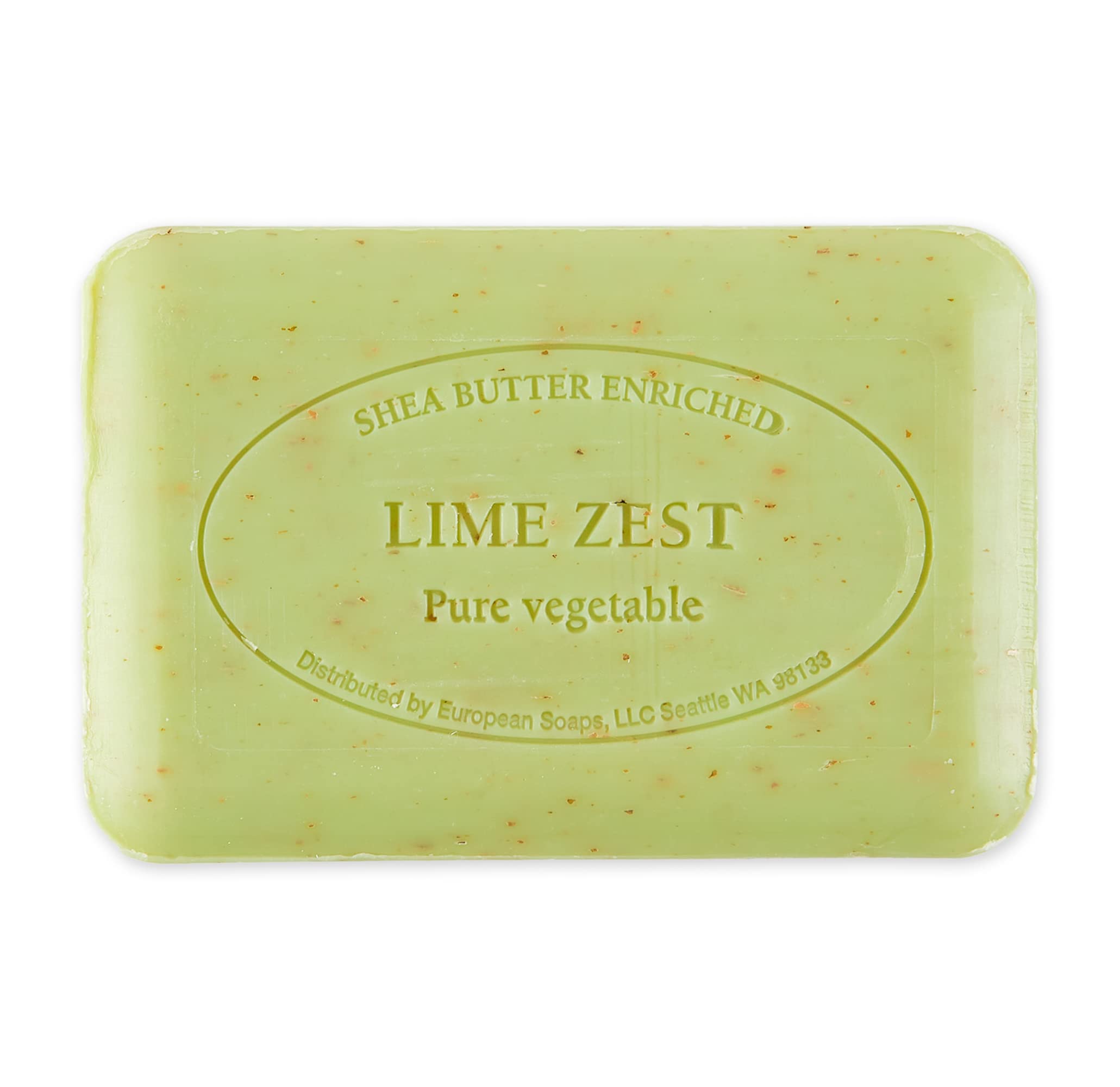 Pre de Provence Artisanal Soap Bar with Organic Shea Butter - Natural French Skincare, Quad Milled for Rich Lather - Lime Zest Scented, 8.8 oz - Perfect for Spa, Bath & Gift Giving