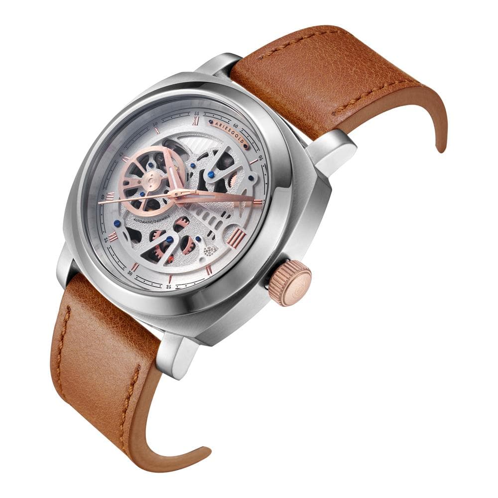 ARIES GOLD VANGUARD G 9025 SRG Men's Luxury Watch - Elegant Stainless Steel Timepiece for Business, Formal Occasions & Everyday Wear