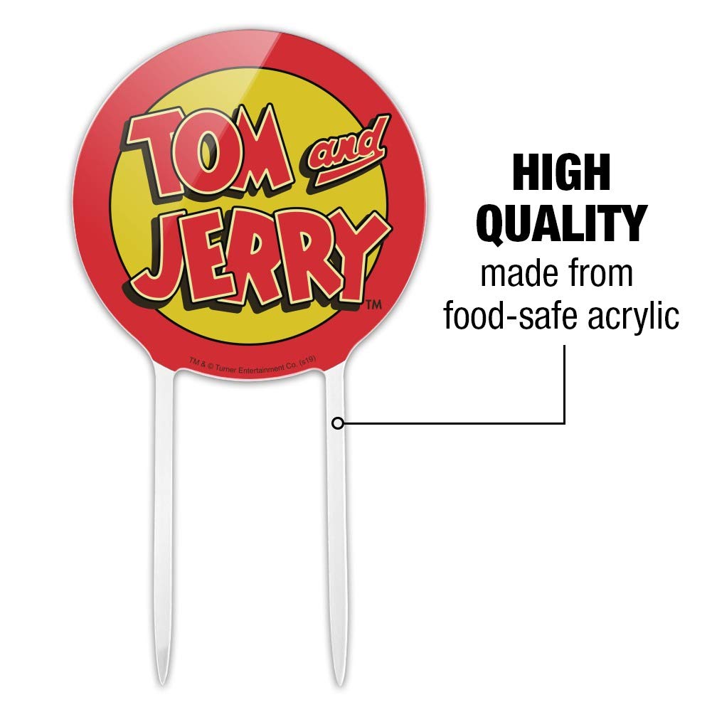 Tom and Jerry Acrylic Cake Topper - Custom Wedding, Anniversary, Birthday & Graduation Party Decorations - Perfect for Dessert Table Centerpieces and Cake Decorating