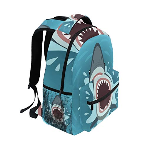 ALAZA Ocean Shark Fish Backpack - Waterproof Daypack for College, School, Travel & Outdoor Adventures - Perfect for Beach Trips, Hiking & Daily Commute