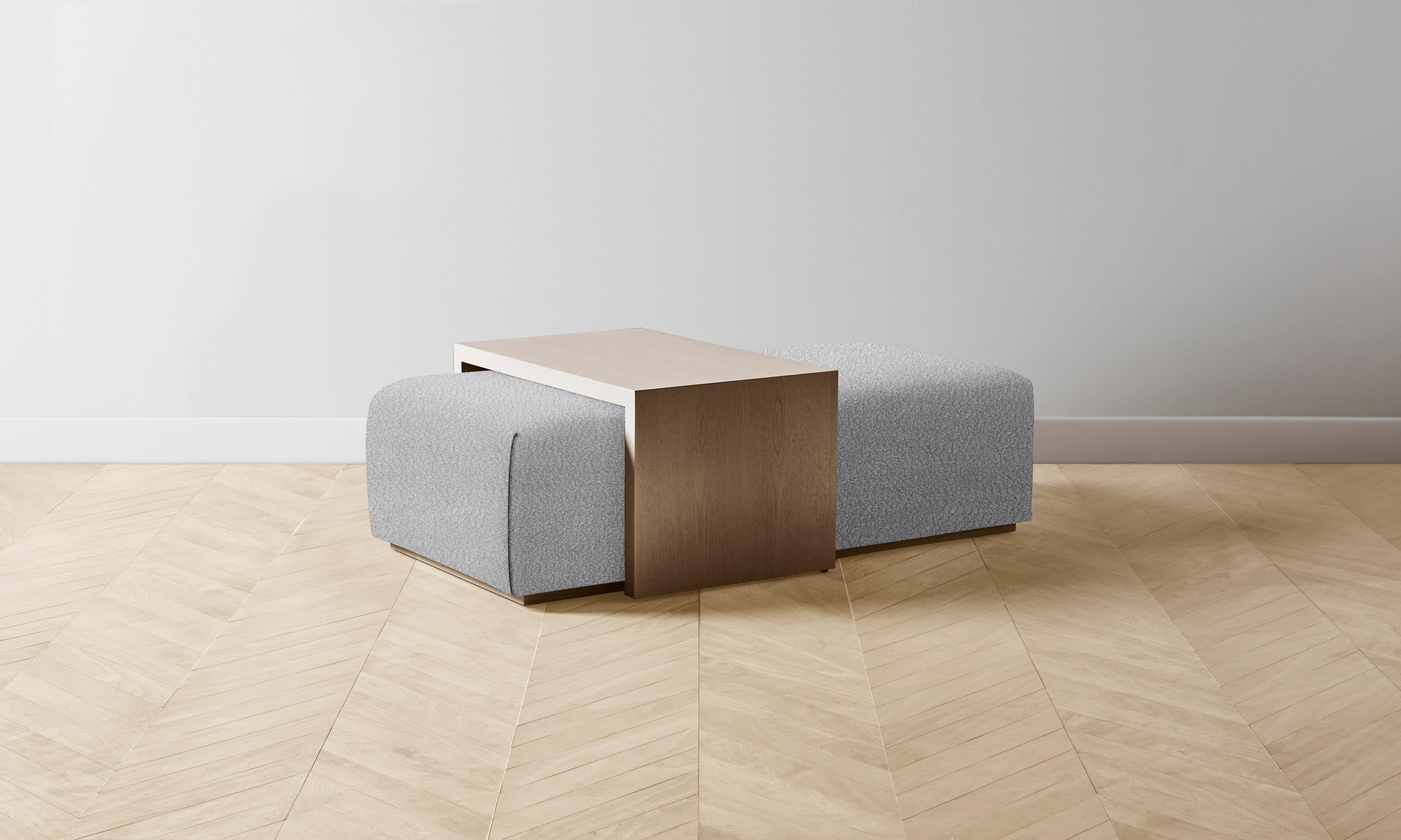 The Bowery Ottoman - Italian Bouclé Waterfall Design, Modern Tufted Storage Footrest for Living Room, Bedroom & Office - Perfect for Relaxing, Extra Seating & Home Decor