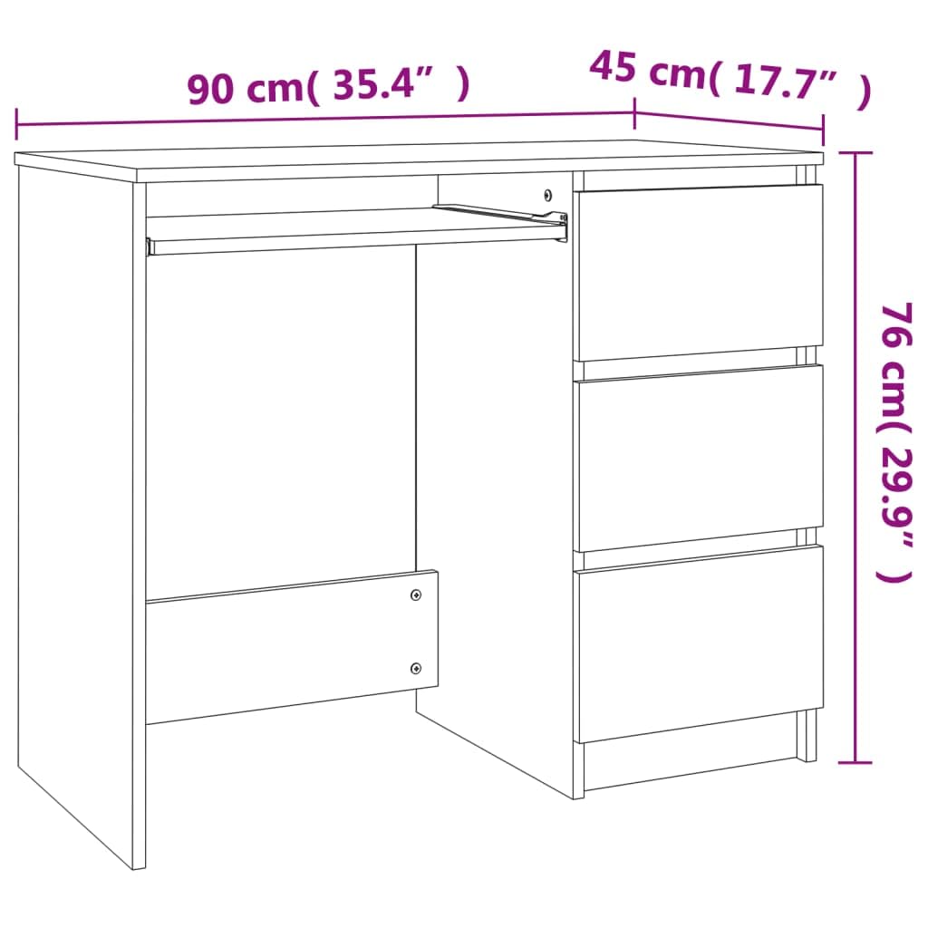 vidaXL Standing Desk with Drawers - Adjustable Height Computer Desk for Home Office, Scandinavian Style White & Sonoma Oak Engineered Wood Workstation - Perfect for Small Spaces, Remote Work & Study