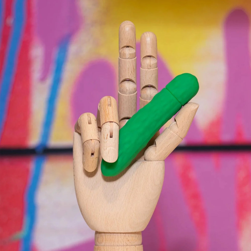 Emojibator Pickle Emoji Textured Silicone Mini Vibrator - Cute & Discreet Personal Massager for Women, Perfect for Travel, Gifts & Solo Play