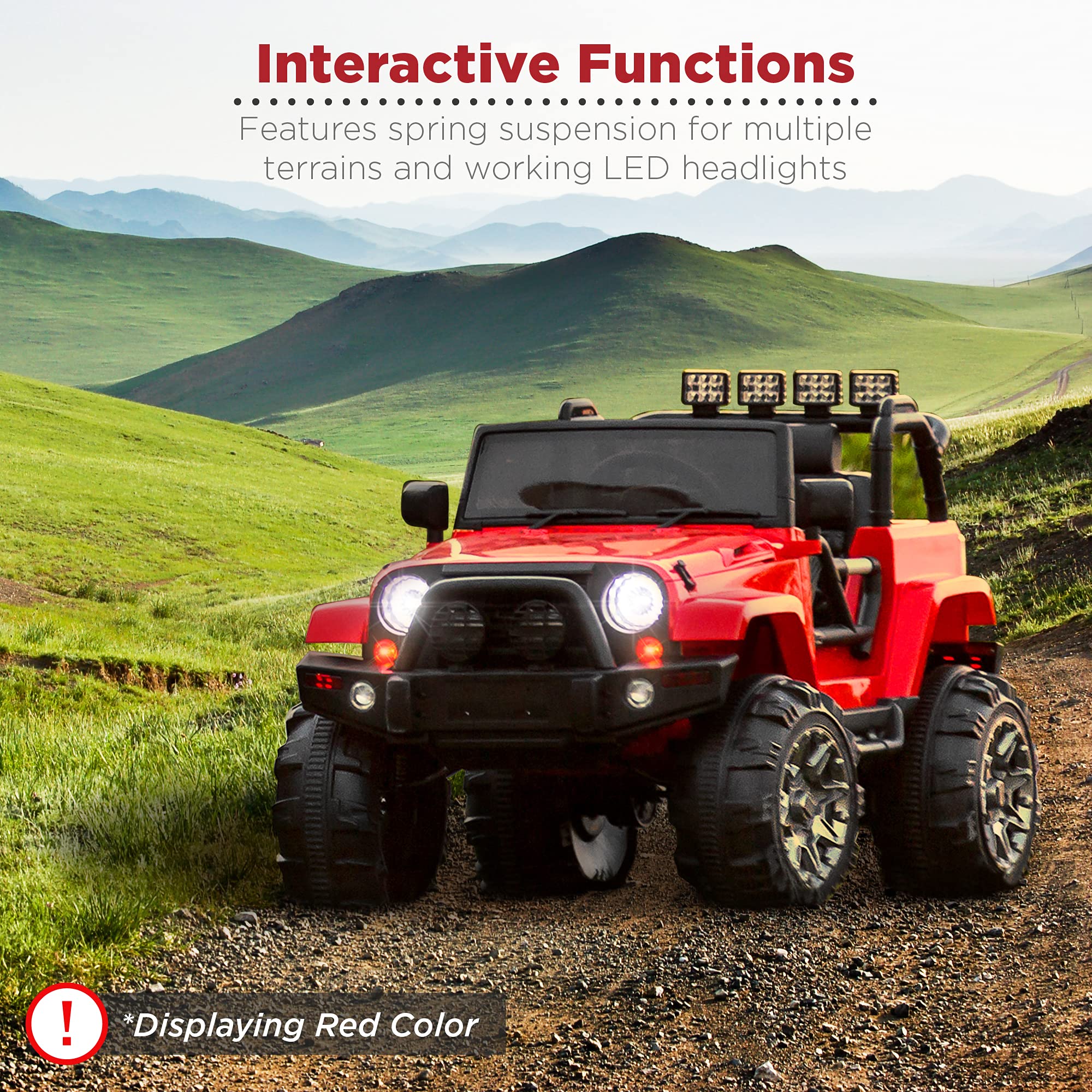 Best Choice Products 12V Kids Ride On Truck - Battery Powered Toy Car with Spring Suspension, Parent Remote Control, 3 Speed Settings, LED Lights & Bluetooth | Off-Road Adventure Play Vehicle for Boys & Girls Ages 3-8 Years Old