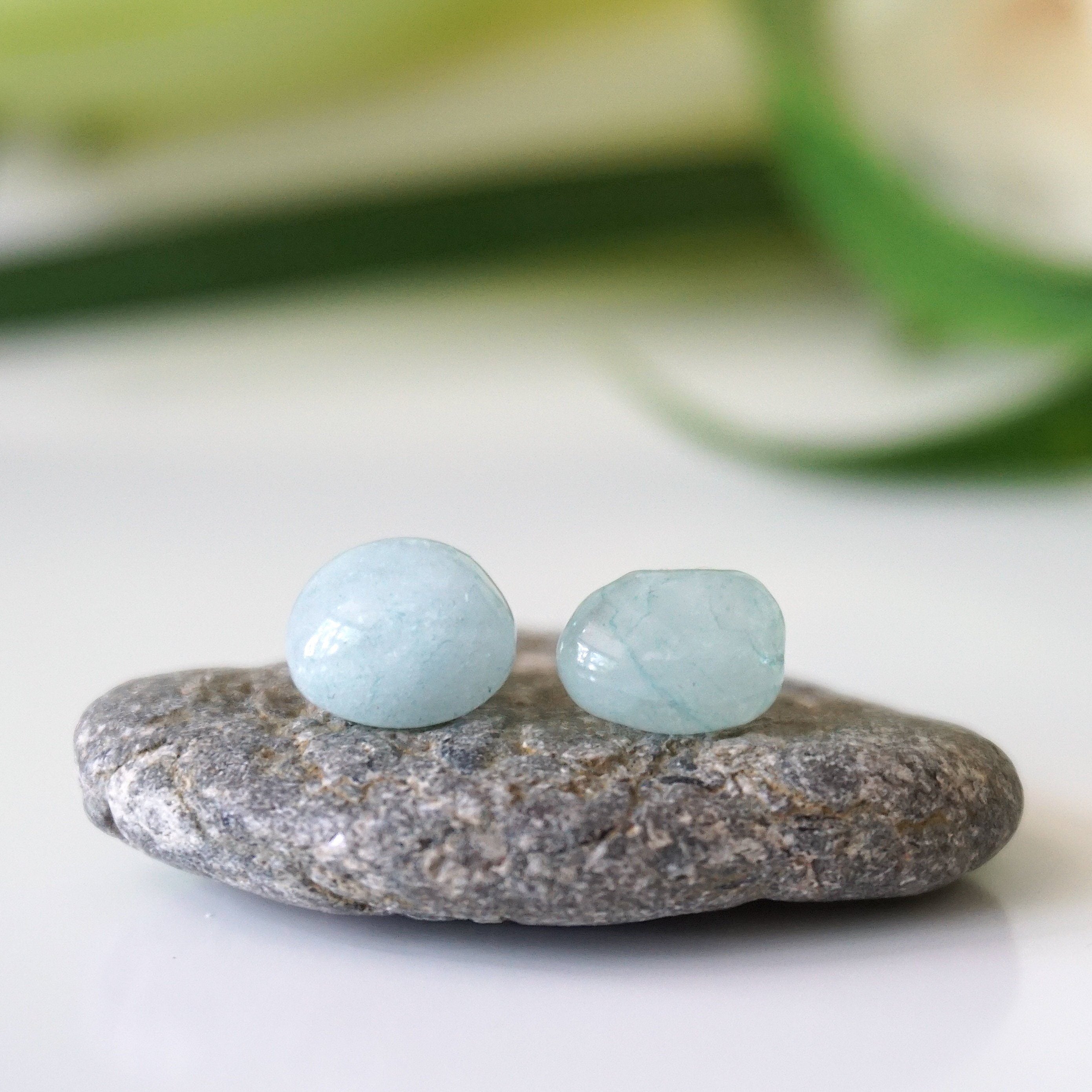 Stunning Aquamarine Stud Earrings for Women – Hypoallergenic Post Earrings for Everyday Wear & Special Occasions