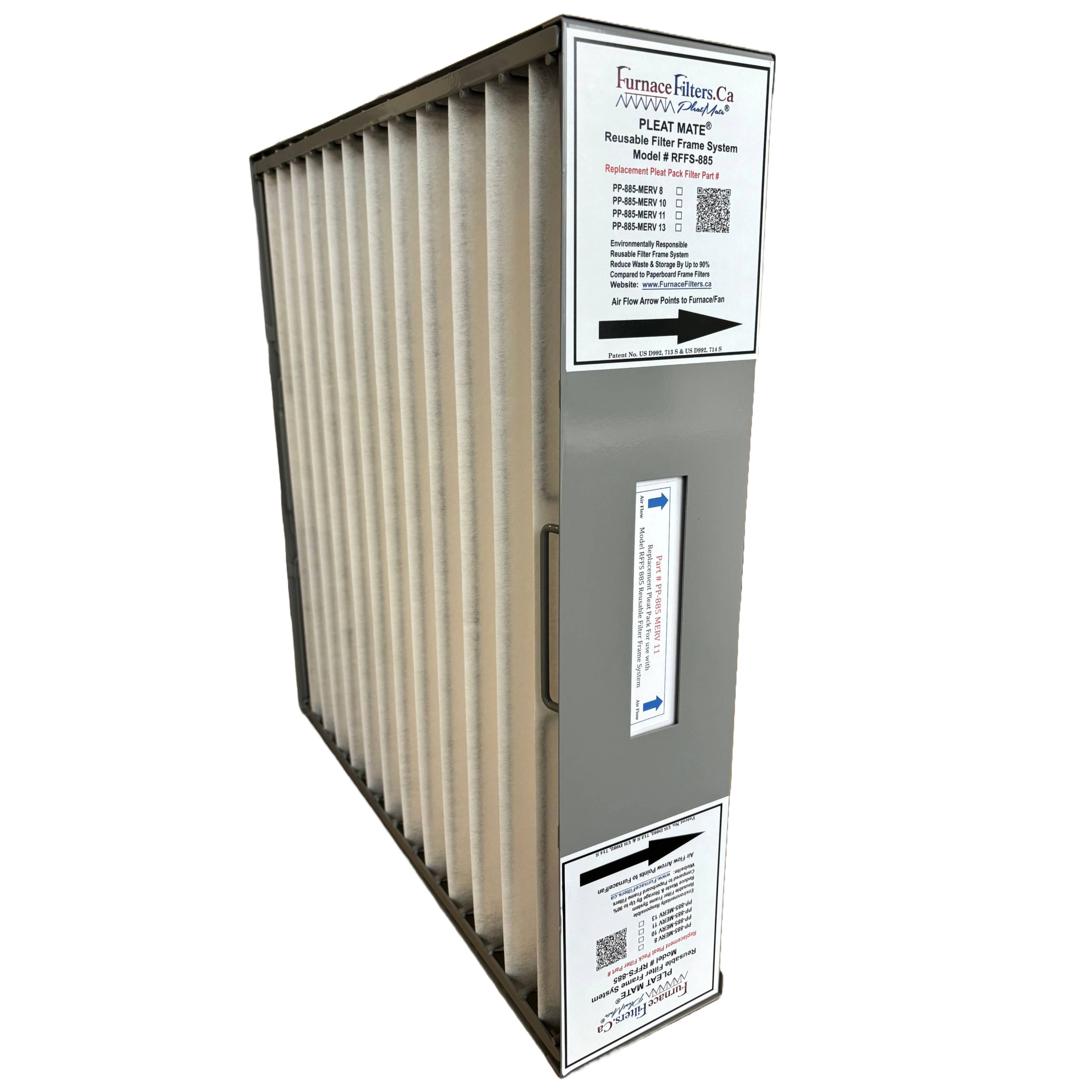 Clean Comfort AMP 11 2020 45 - 20x20x4.5 Reusable Air Filter Frame Kit with Lifetime Frame (Model RFFS 885) & 6 MERV 11 Replacement Filters (Part PP 885) | FurnaceFilters.Ca | Perfect for HVAC Systems, Home Air Purification & Allergen Reduction