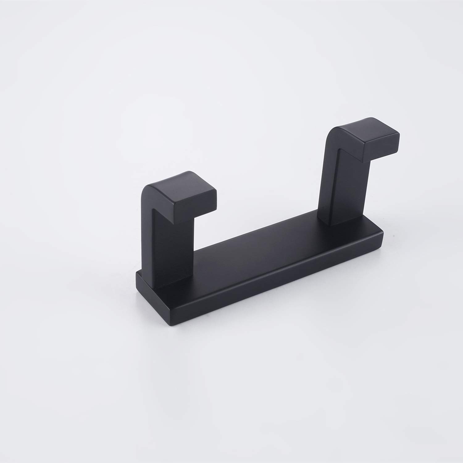 2 Pack Stainless Steel Double Towel Robe Hook - Heavy Duty Wall Mounted Coat Hanger for Bathroom, Kitchen & Toilet Accessories - Matte Black Finish - Perfect for Hanging Robes, Towels and Coats in Home & Hotel Use