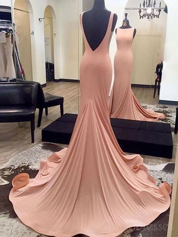 Elegant Mermaid Sexy Blush Pink Evening Prom Dresses for Women, Long Backless Formal Gown with Slit - Perfect for Prom Night, Homecoming, Cocktail Party & Special Occasions
