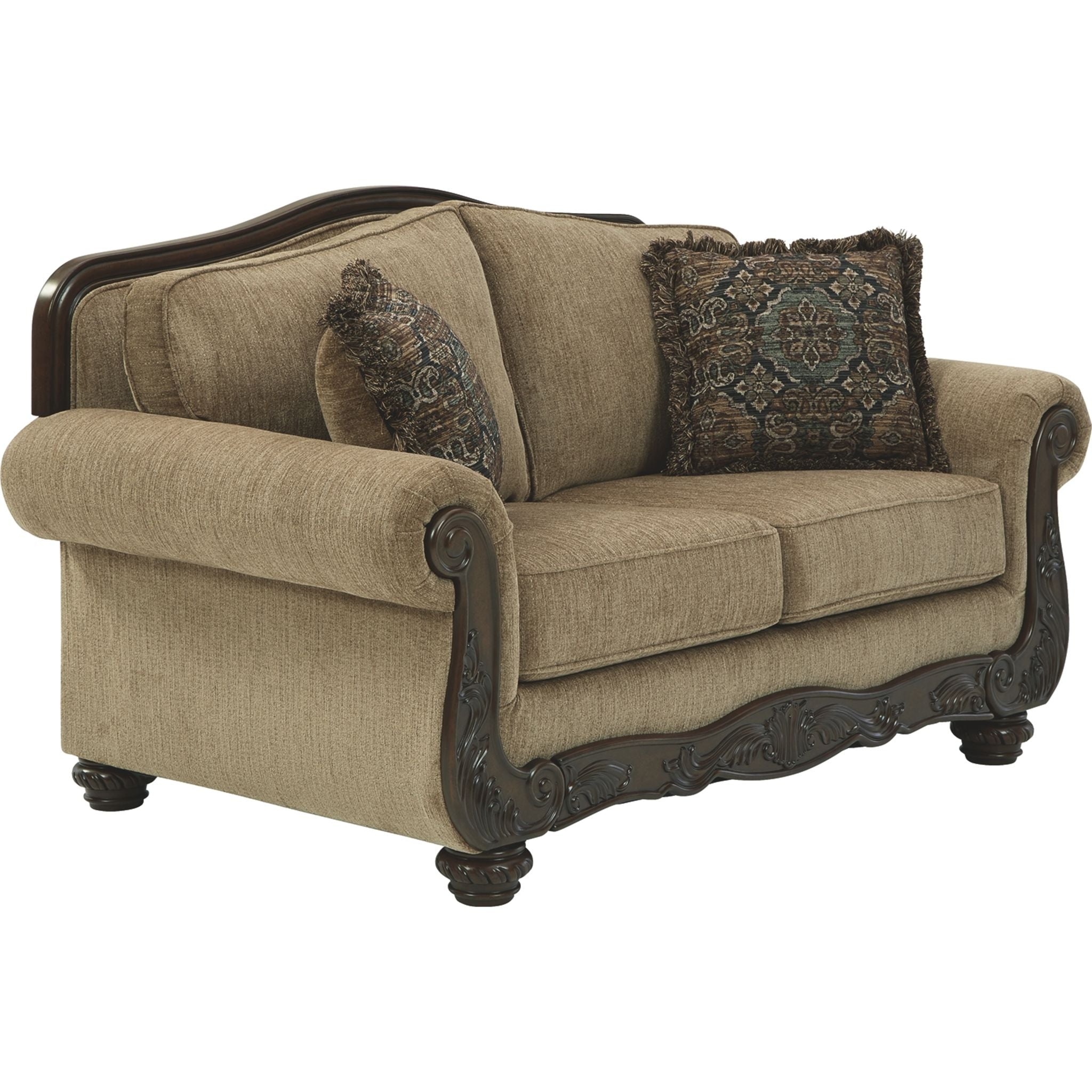 Briaroaks Loveseat in Mocha Brown - Comfortable Small Sofa for Living Room, Apartment & Cozy Spaces