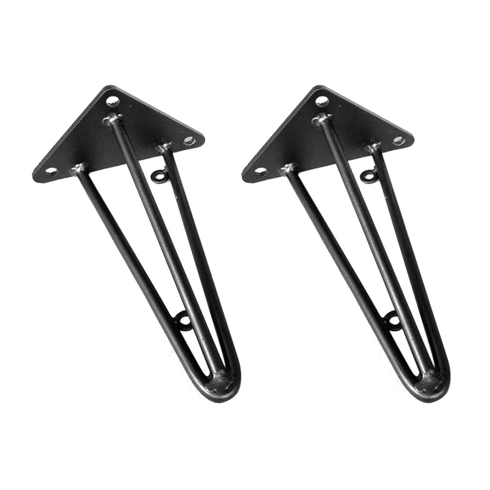 Heavy Duty Metal Shelf Brackets - 2 Pack 15cm/5.9in Iron Triangle Wall Mount Brackets for Floating Shelves, Bookcases, Storage & Hanging - Sturdy Load Bearing Support for Home, Office & Garage Organization