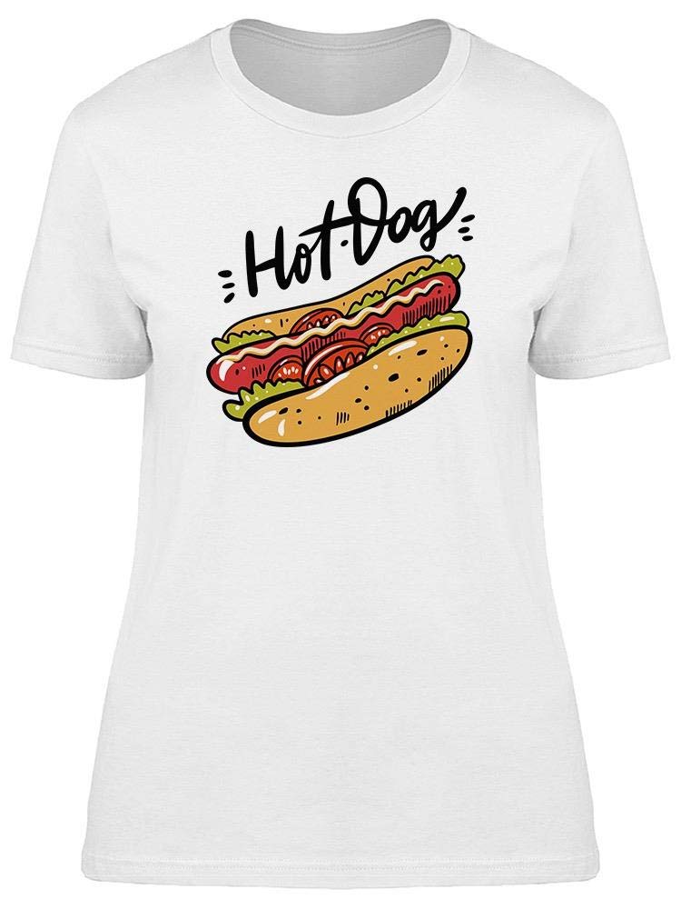 Vintage Hand Drawn Hotdog Graphic T-Shirt for Women - Casual Streetwear & Funny Gift Idea for Dog Lovers