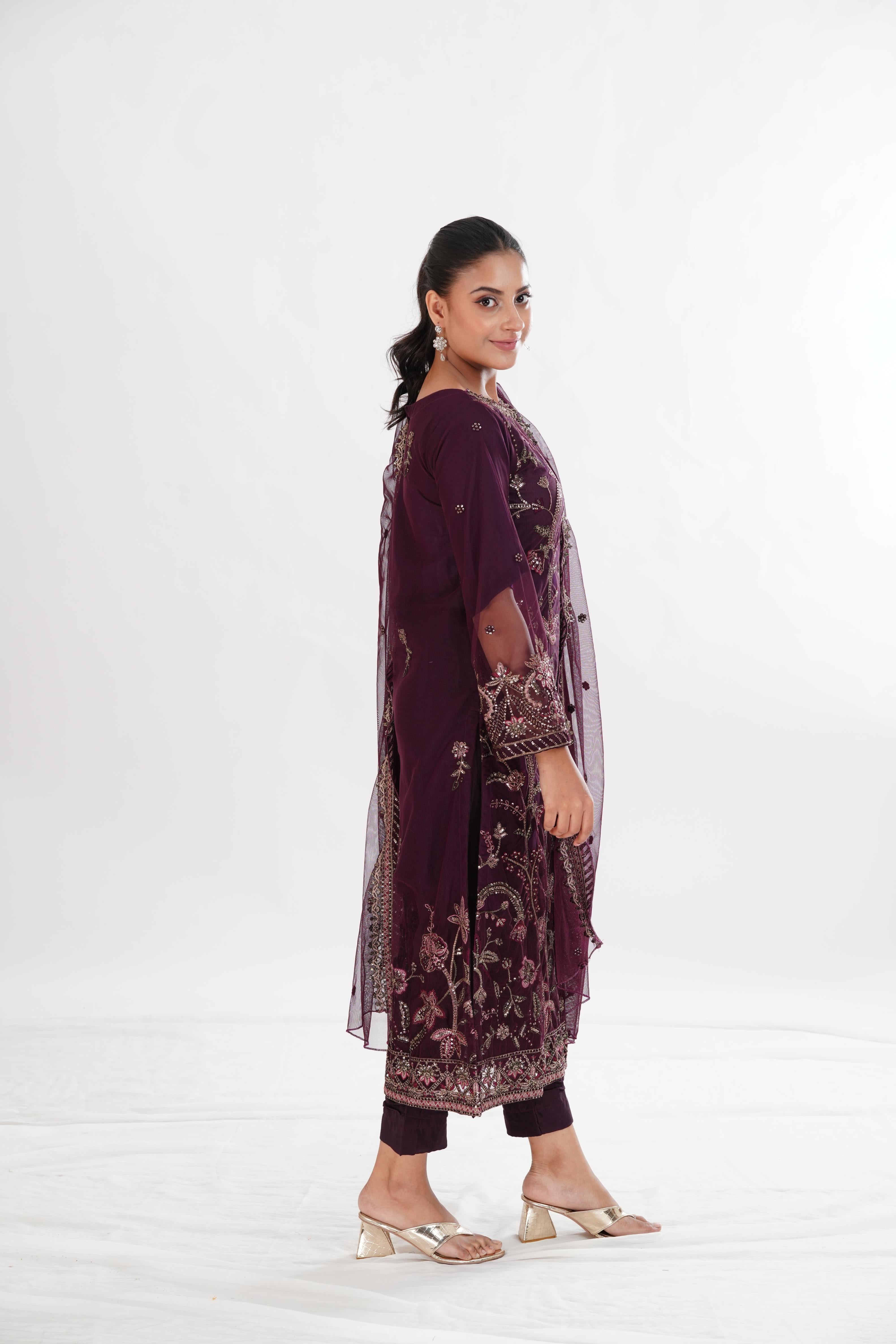 Elegant Dahlia Zarif Formal Stitched Dress for Women - Perfect for Weddings, Parties & Special Occasions