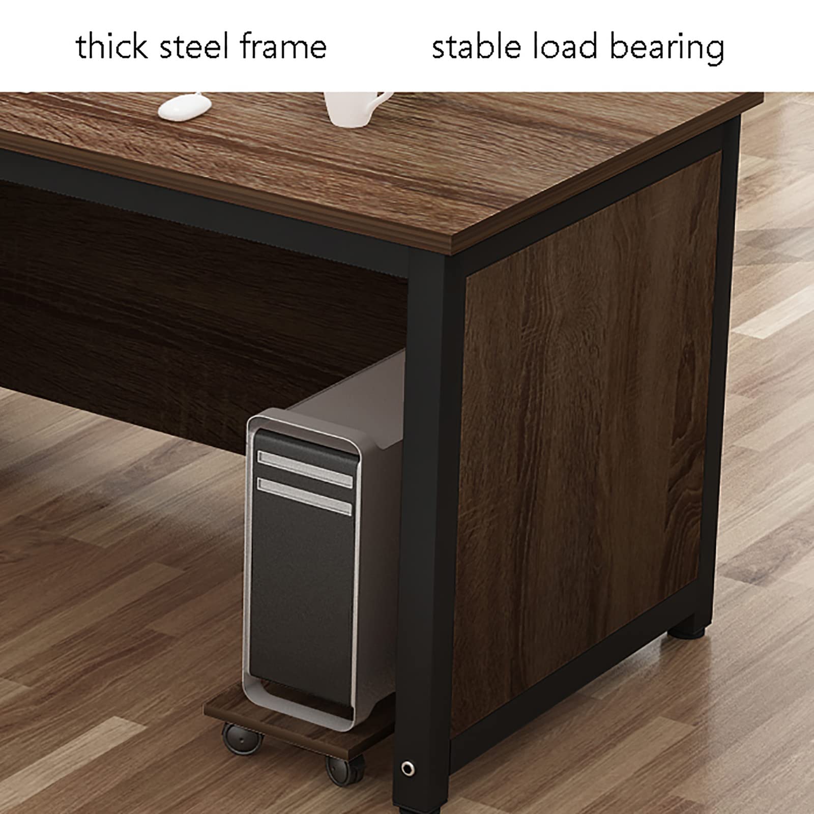 Modern Computer Desk with Drawer Cabinet - Multifunctional Home Office Writing Desk & Gaming Table, White - Perfect for Small Spaces, Work from Home & PC Gaming Setup
