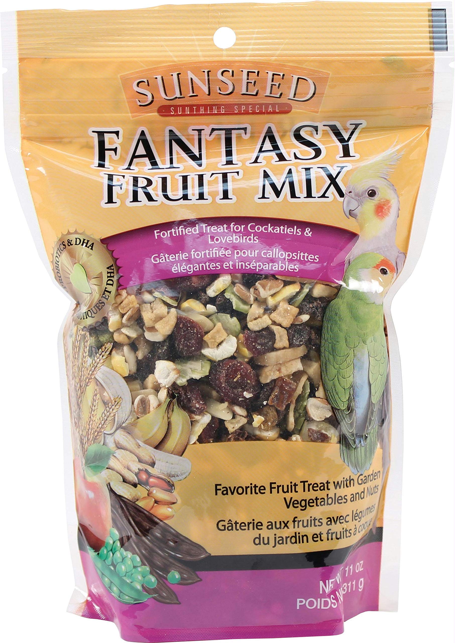 Premium Fantasy Fruit Mix for Cockatiels & Lovebirds - Nutritious Bird Food Blend with Dried Fruits & Vegetables - Perfect for Daily Feeding & Treats for Pet Parrots