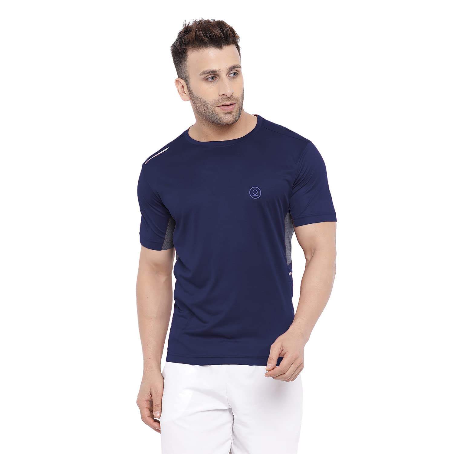 CHKOKKO Men's Solid Color Raglan Sleeve Regular Fit Gym T-Shirt - Workout, Training & Casual Wear for Men