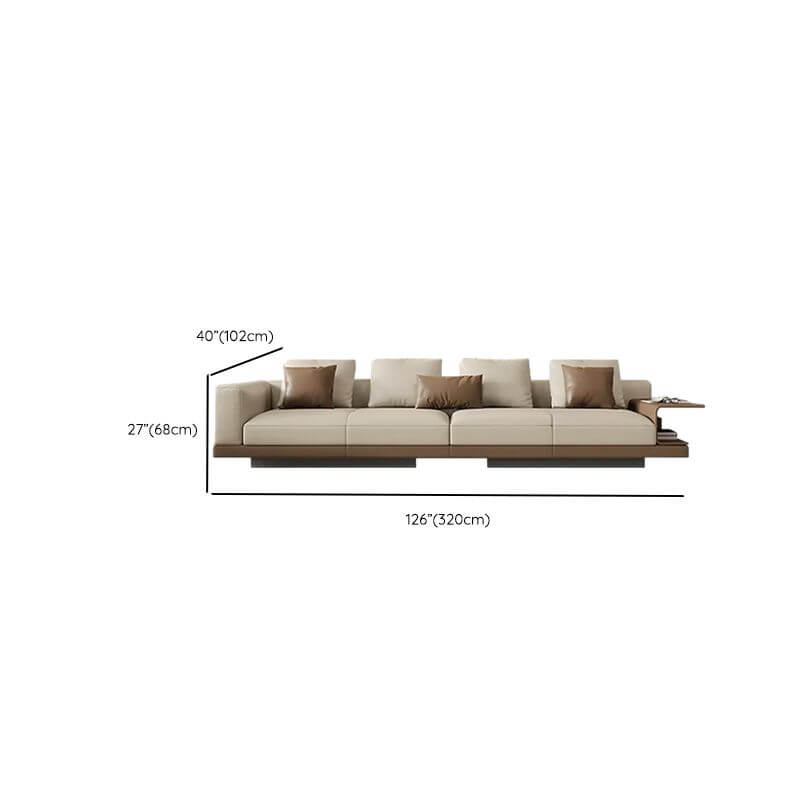 Ivory Standard Sofa with Arms - Comfortable Living Room Couch with 4/6/7 Pillow Options for Home, Office & Lounge Decor