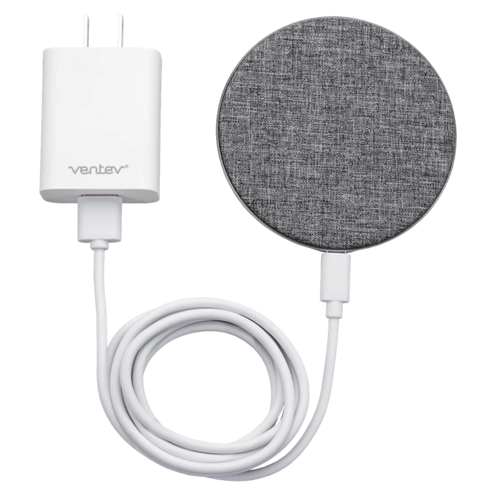 Ventev Chargepad Wireless Charger with Quick Charge - Gray | Fast Charging Pad for iPhone, Samsung, and Qi-Compatible Devices | Perfect for Home, Office, and Travel Use