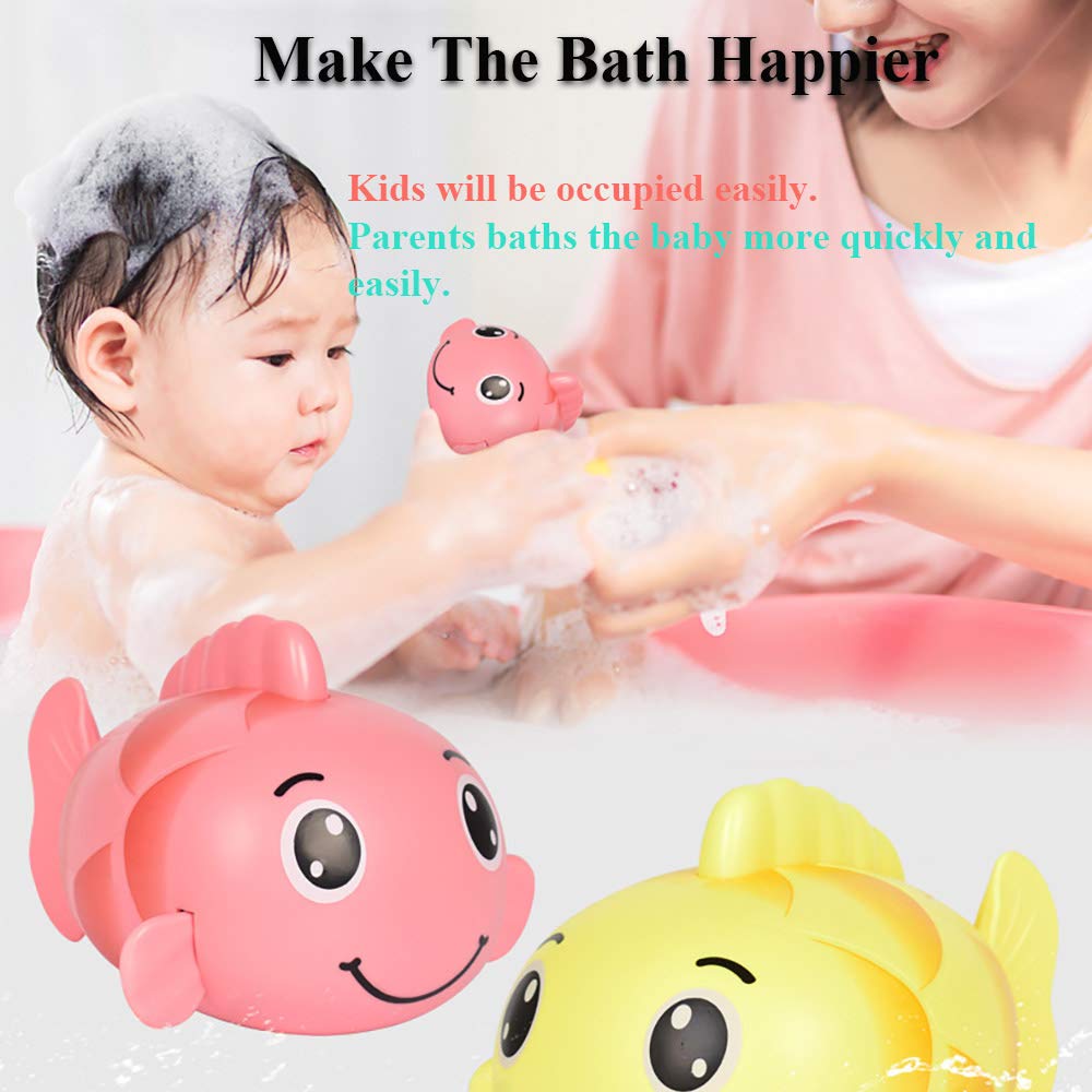 Wind-Up Swimming Carp Bath Toy for Kids - Floating Fish Water Toy for Toddlers & Babies - Fun Bathtub Toy for Bath Time Play & Learning (Yellow) - Perfect for Sensory Play, Early Development & Splash Time Fun