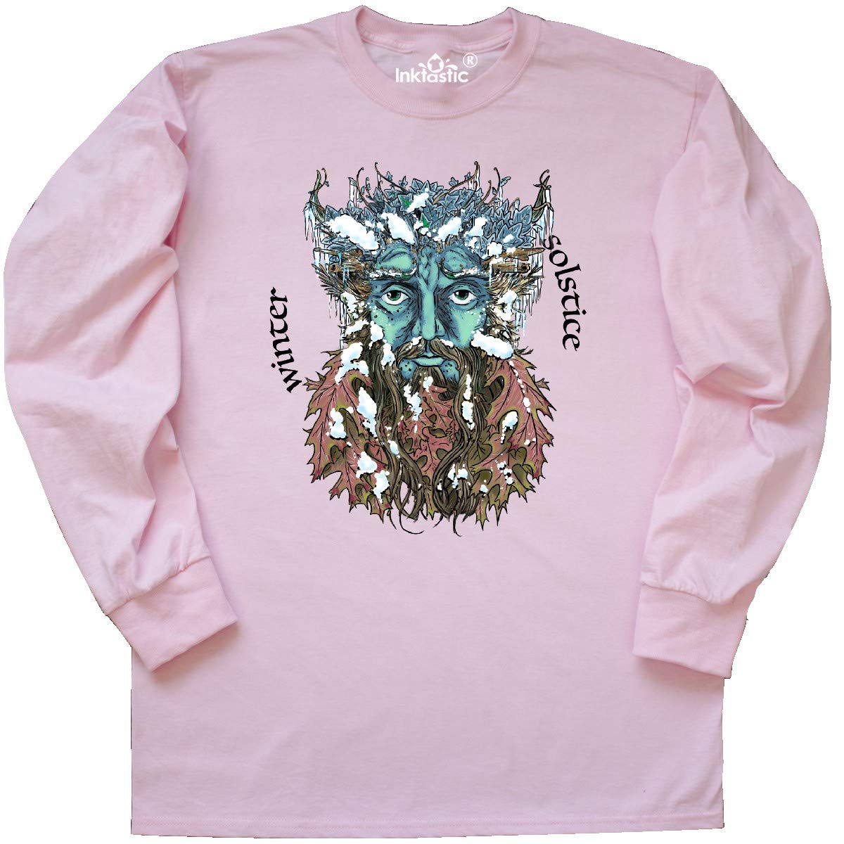 Inktastic Green Man Winter Solstice Long Sleeve T-Shirt for Men & Women | Eco-Friendly Graphic Tee for Pagan, Wiccan & Nature Lovers | Perfect for Yule Celebrations, Festivals & Casual Wear