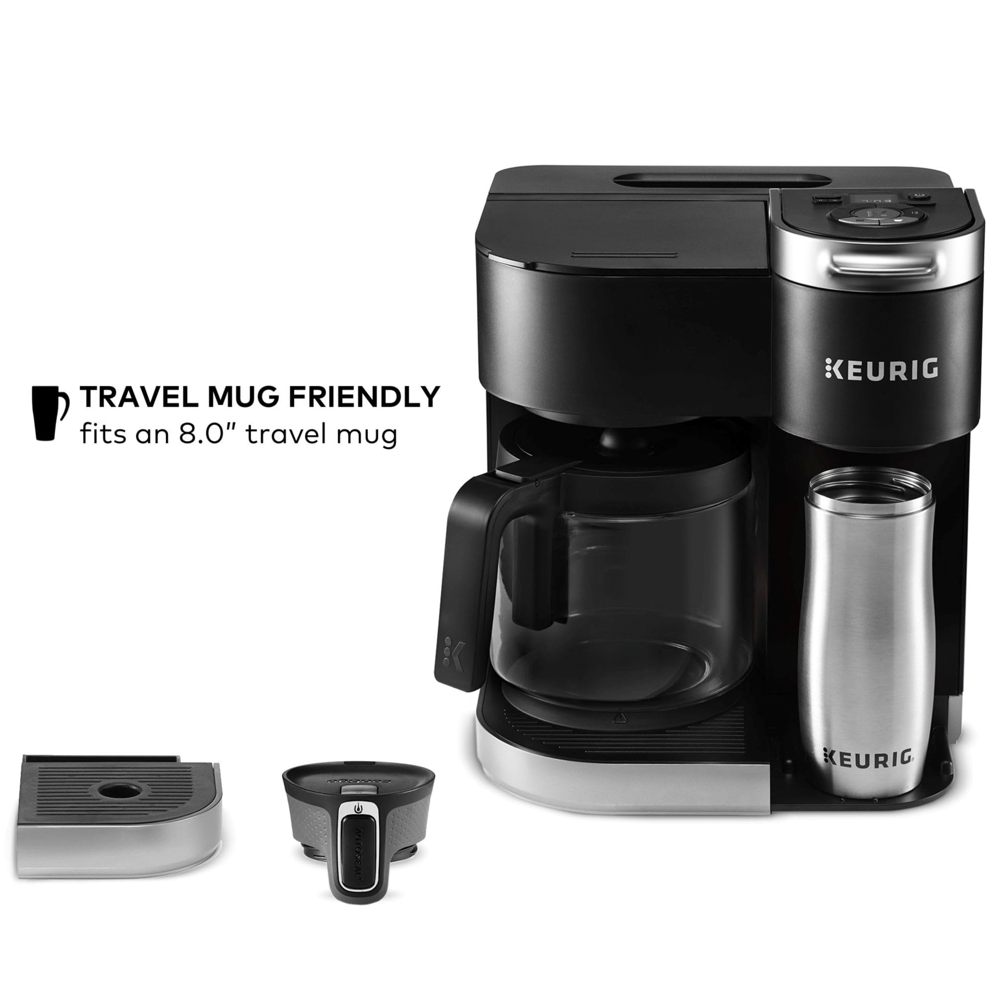 Keurig K-Duo Single Serve & Carafe Coffee Maker - 12oz K-Cup Pod & 60oz Programmable Carafe Brewer with Removable Water Reservoir - Perfect for Home, Office & Entertaining (Black, Gen 1)